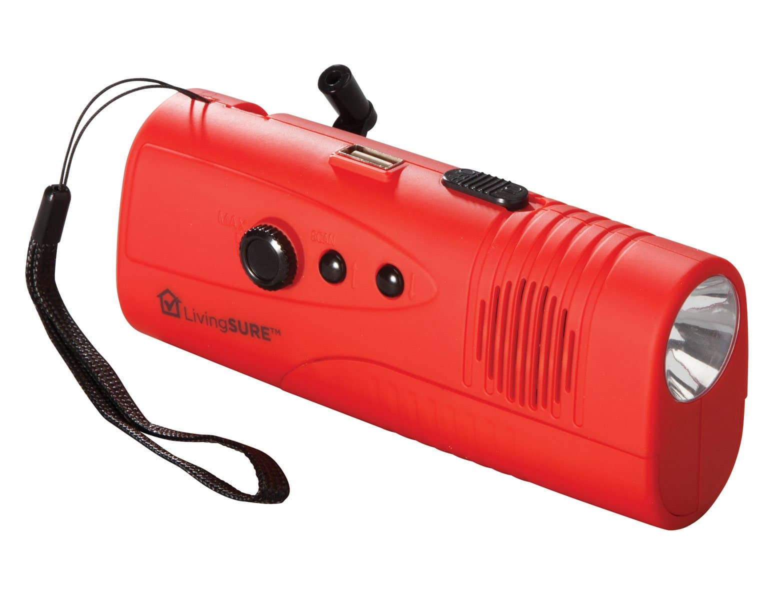 LivingSURETM Emergency Flashlight Radio Deluxe