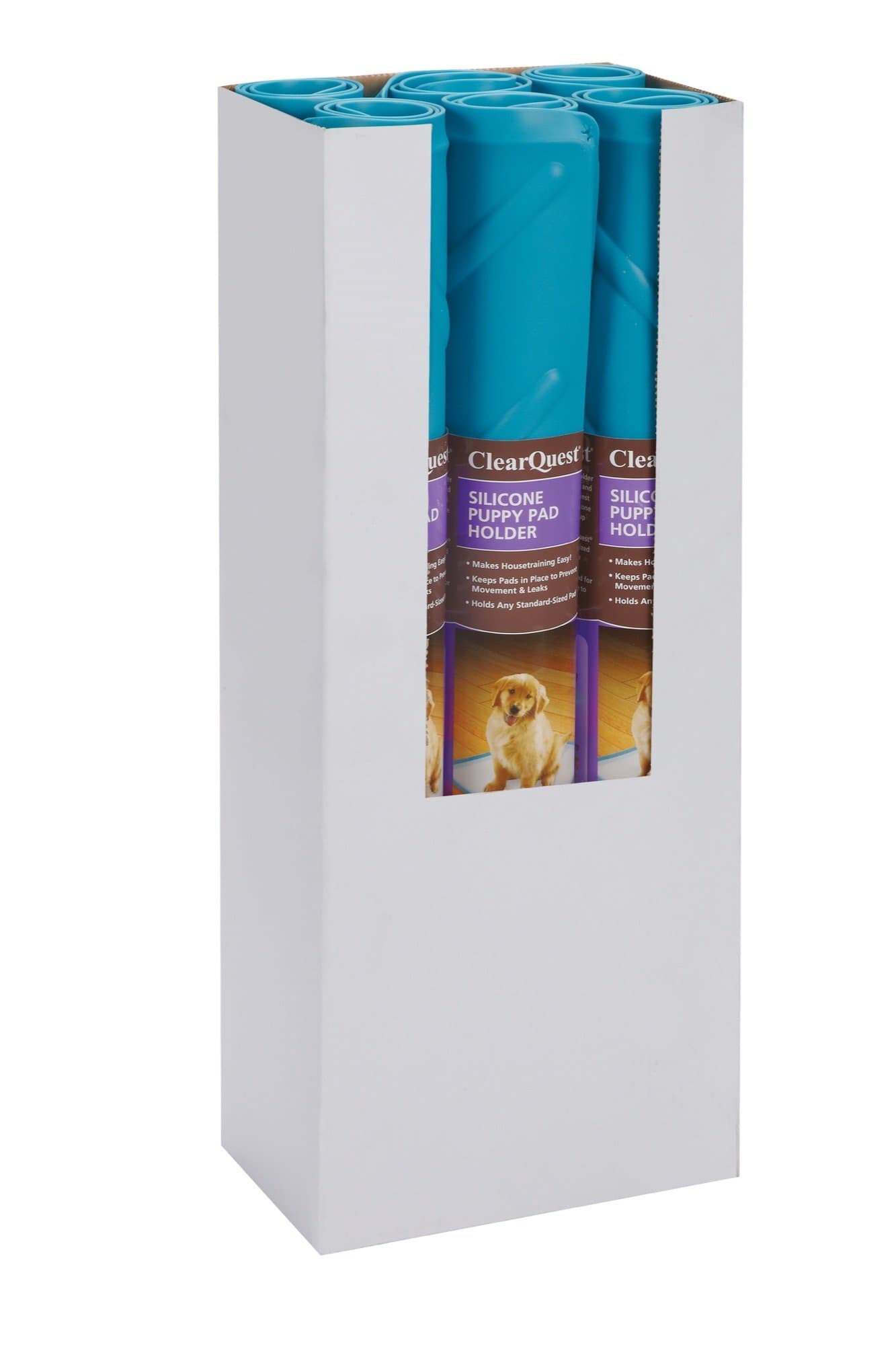 ClearQuest Silicone Puppy Pad Holders — Convenient Holders for Puppy Pads - 19¾" x 20¾", Blue