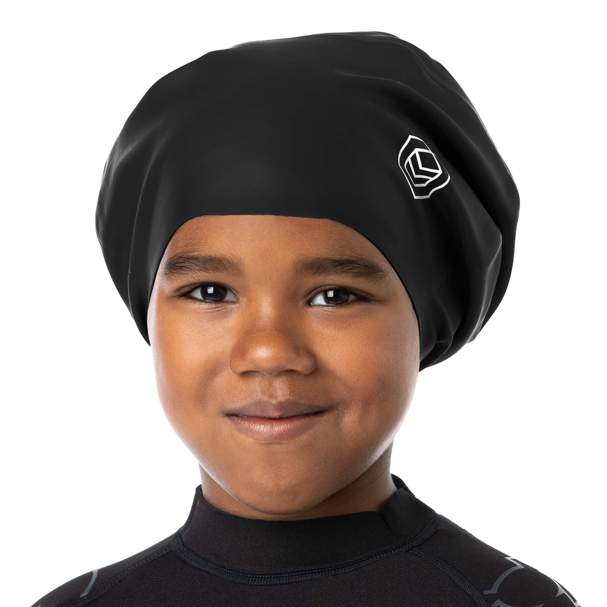 JR - Large Swimming Cap for Children - Designed for Long Hair, Dreadlocks, Weaves, Hair Extensions, Braids, Curls & Afros - Silicone