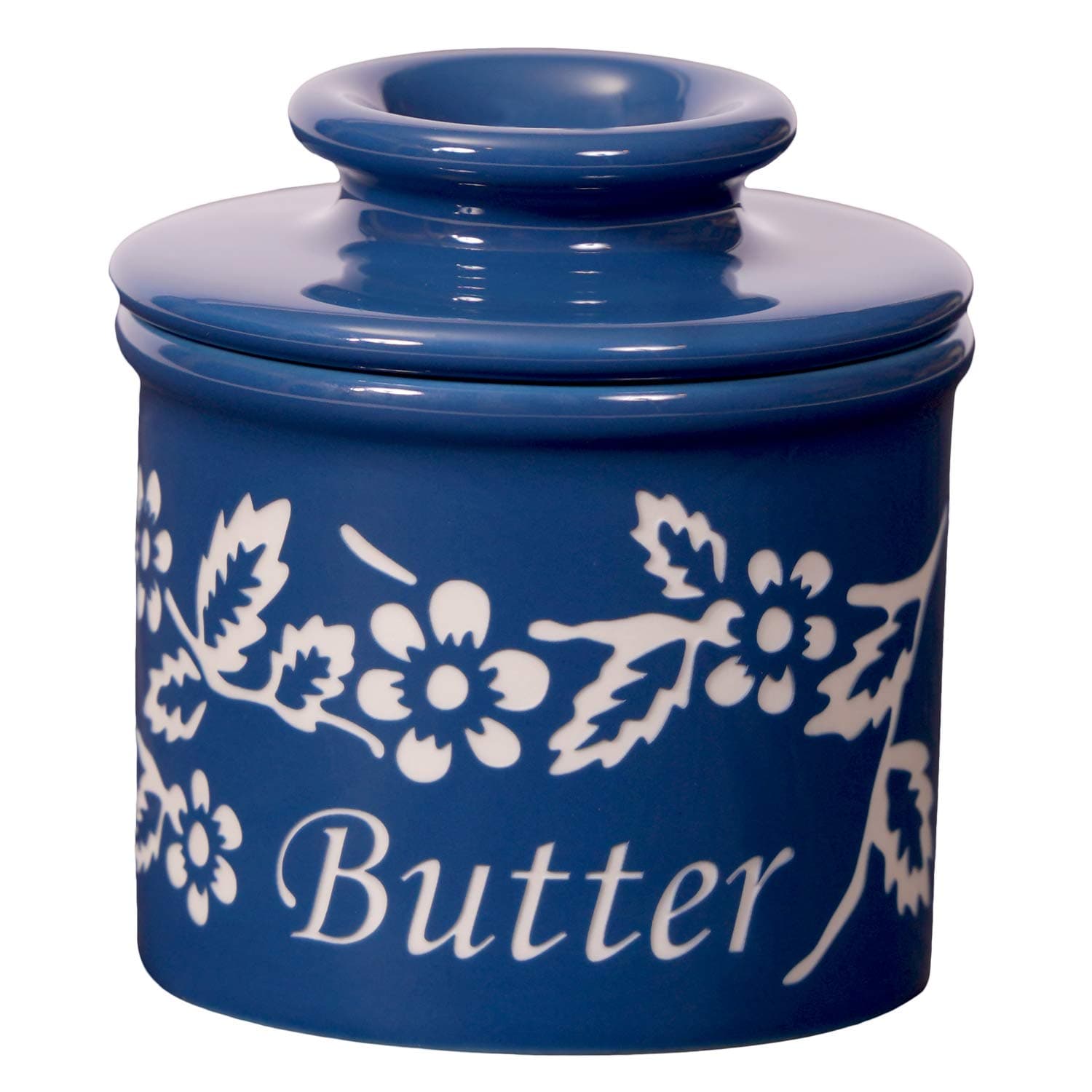 Butter Bell - The Original Butter Bell Crock by L. Tremain, Fleur de Provence Collection - Marine Blue