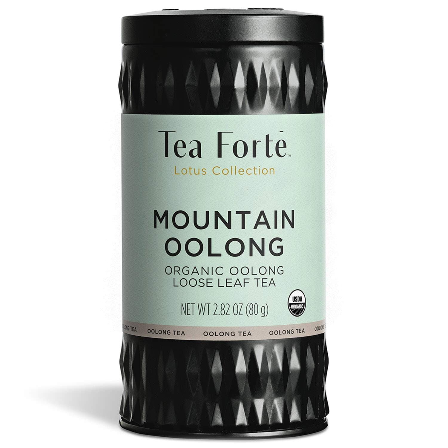 Tea Forte Mountain Oolong Premium Organic Loose Leaf Caffeinated Oolong Blend Canister, Makes 35-50 Cups