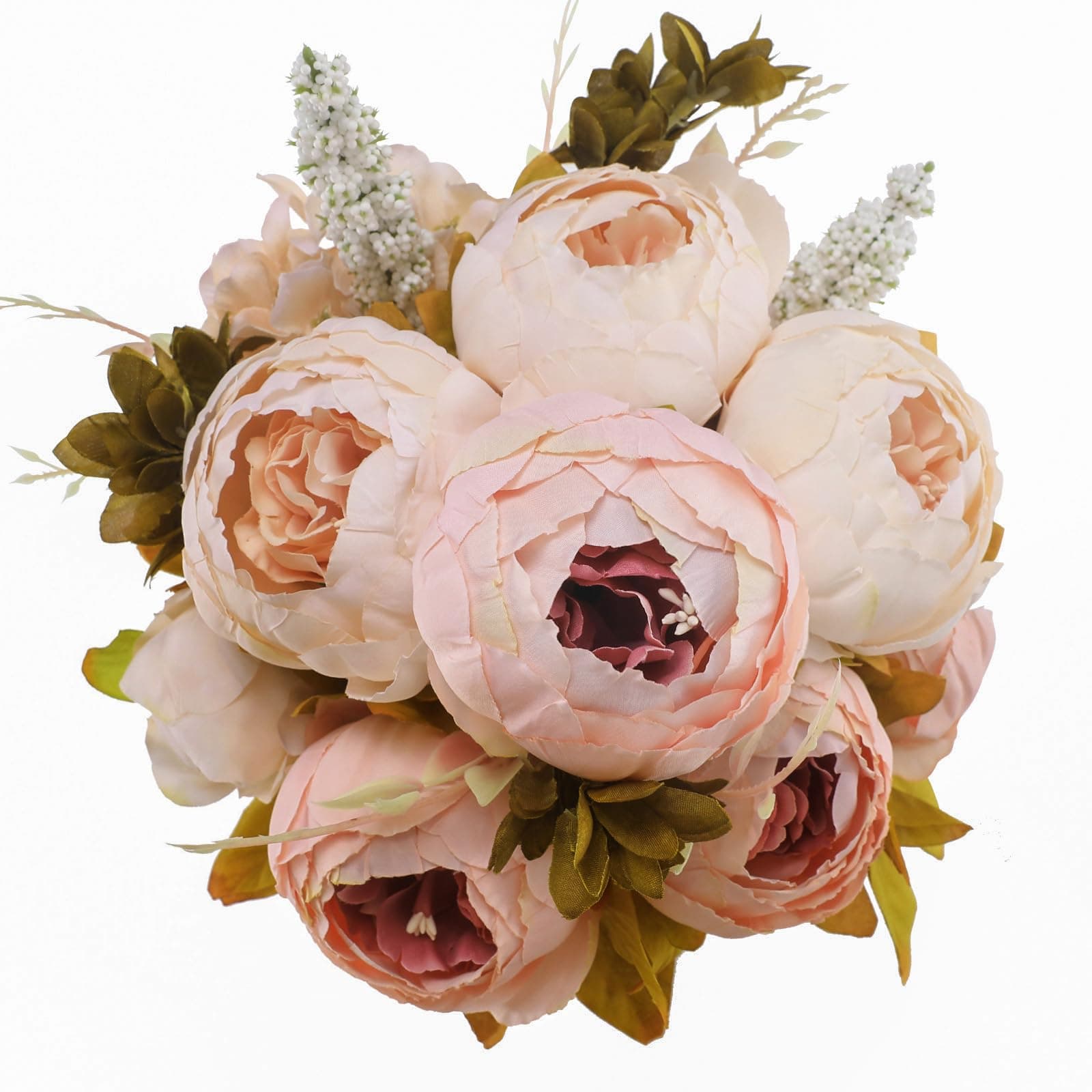 Luyue Peonies Artificial Flowers Vintage Faux Peony Arrangements Fake Flower for Vase Silk Floral Bouquet for Table Centerpiece Wedding Decoration Indoor Home Decor