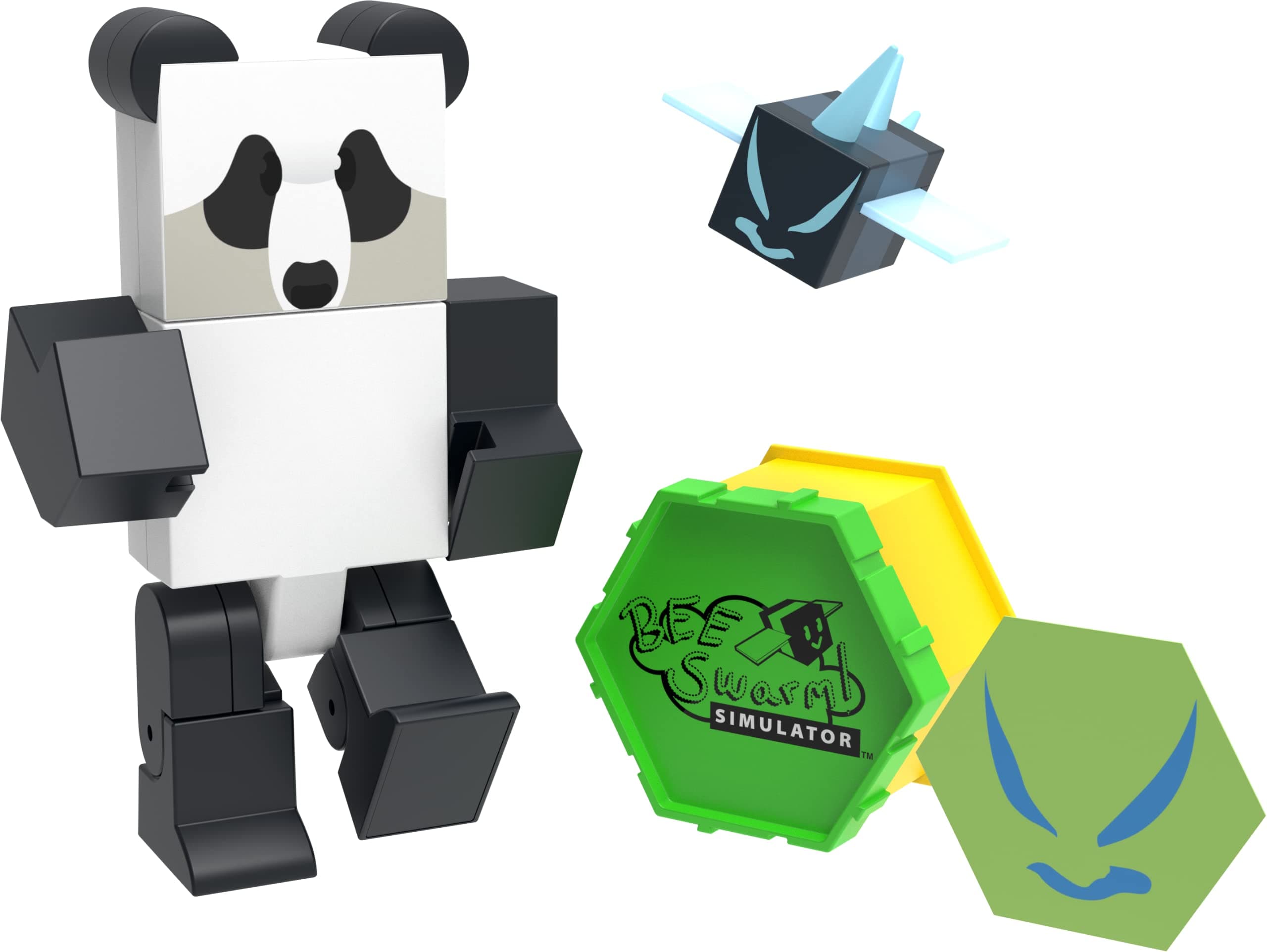 Panda Bear Action Figure Pack w/Mystery Bee & Honeycomb Case (5” Articulated Figures & Bonus Items, Series 1)