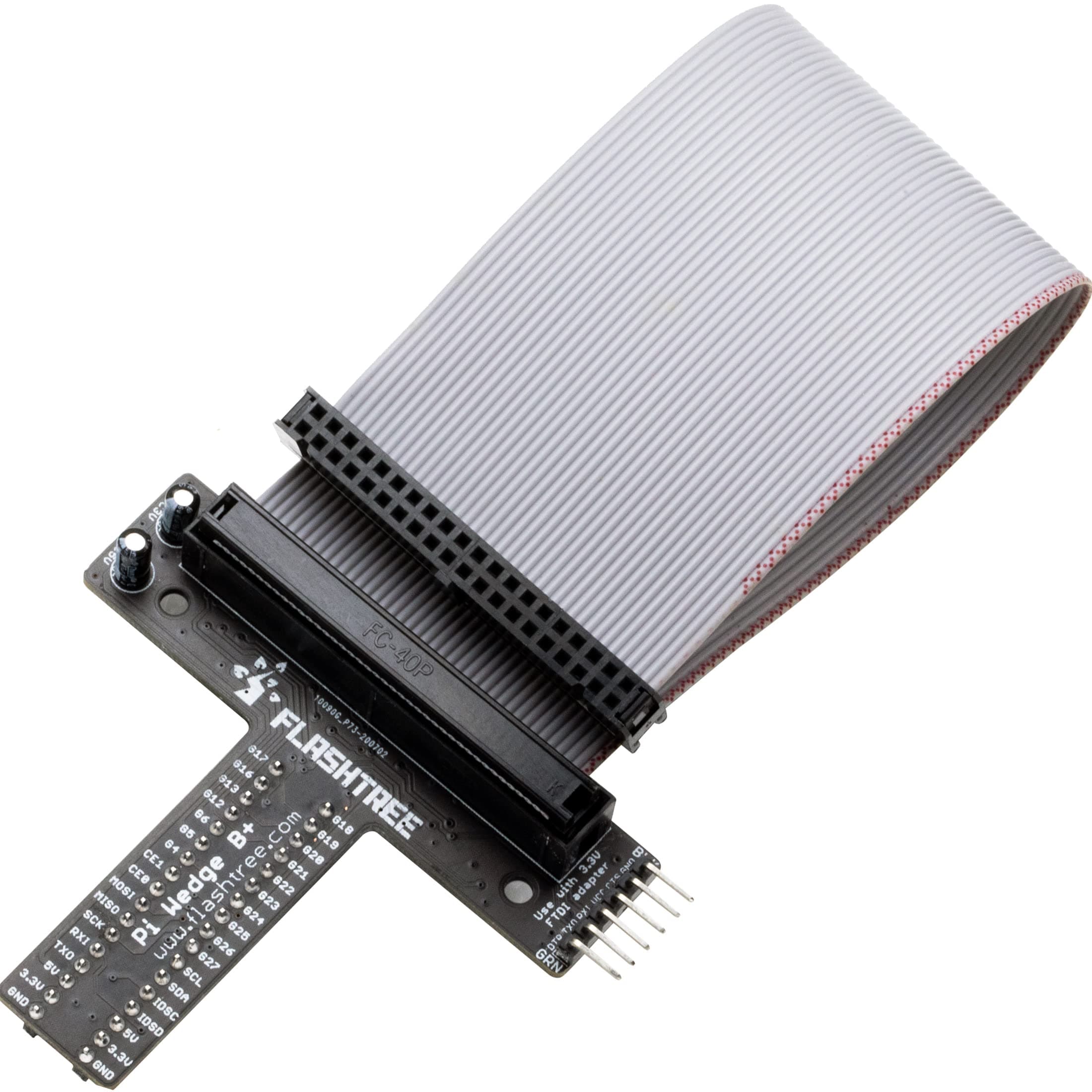 whiteeeen GPIO Breakout Expansion Board T-Type GPIO Adapter + 40 Pin Flat Ribbon Cable (8") Compatible with Raspberry Pi 5/4/3/2/1/Zero
