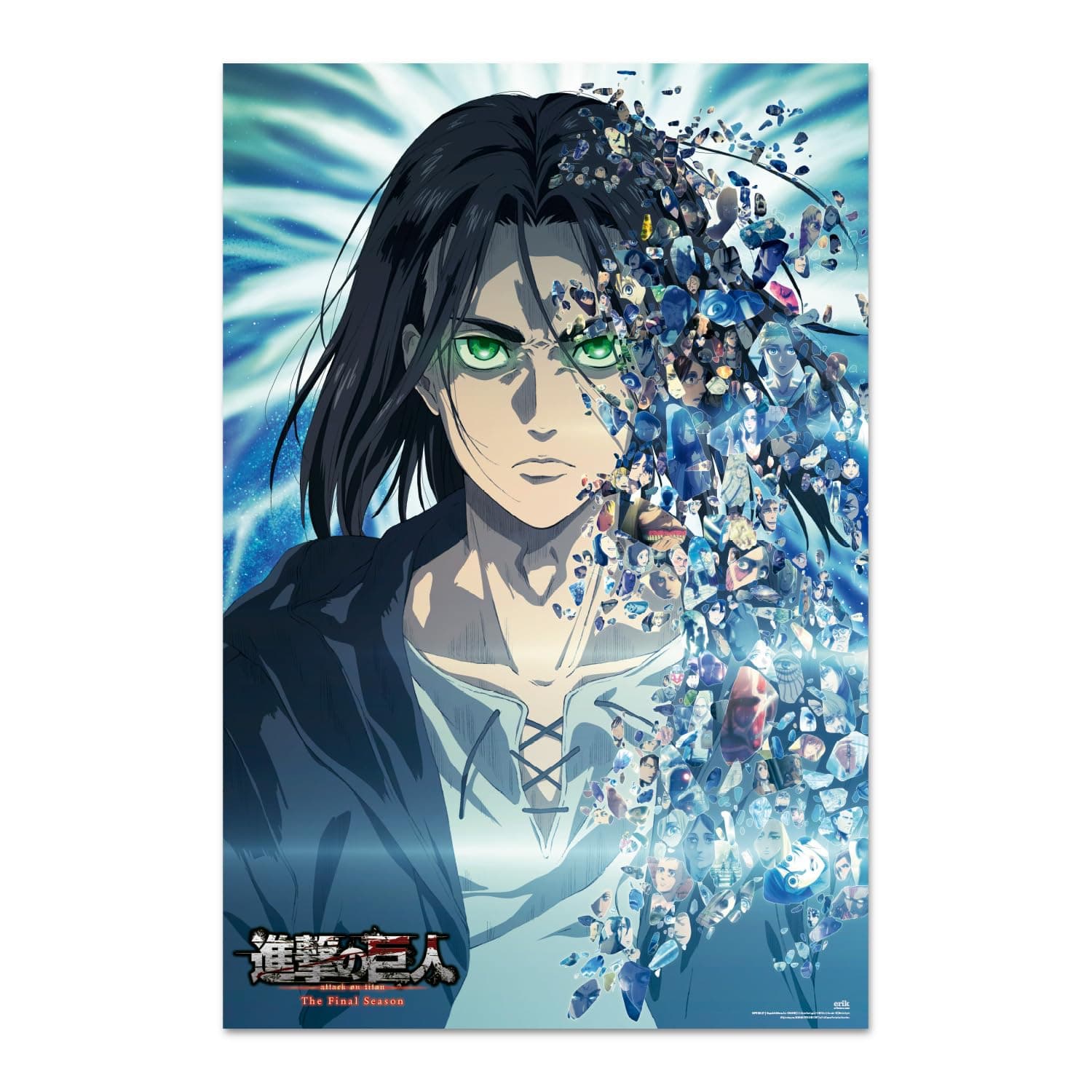 Grupo Erik Poster Attack On Titan Eren Yeager - 36 x 24 inches / 91.5 x 61 cm - Shipped Rolled Up - Cool Posters, Art Poster, Wall Posters & Prints