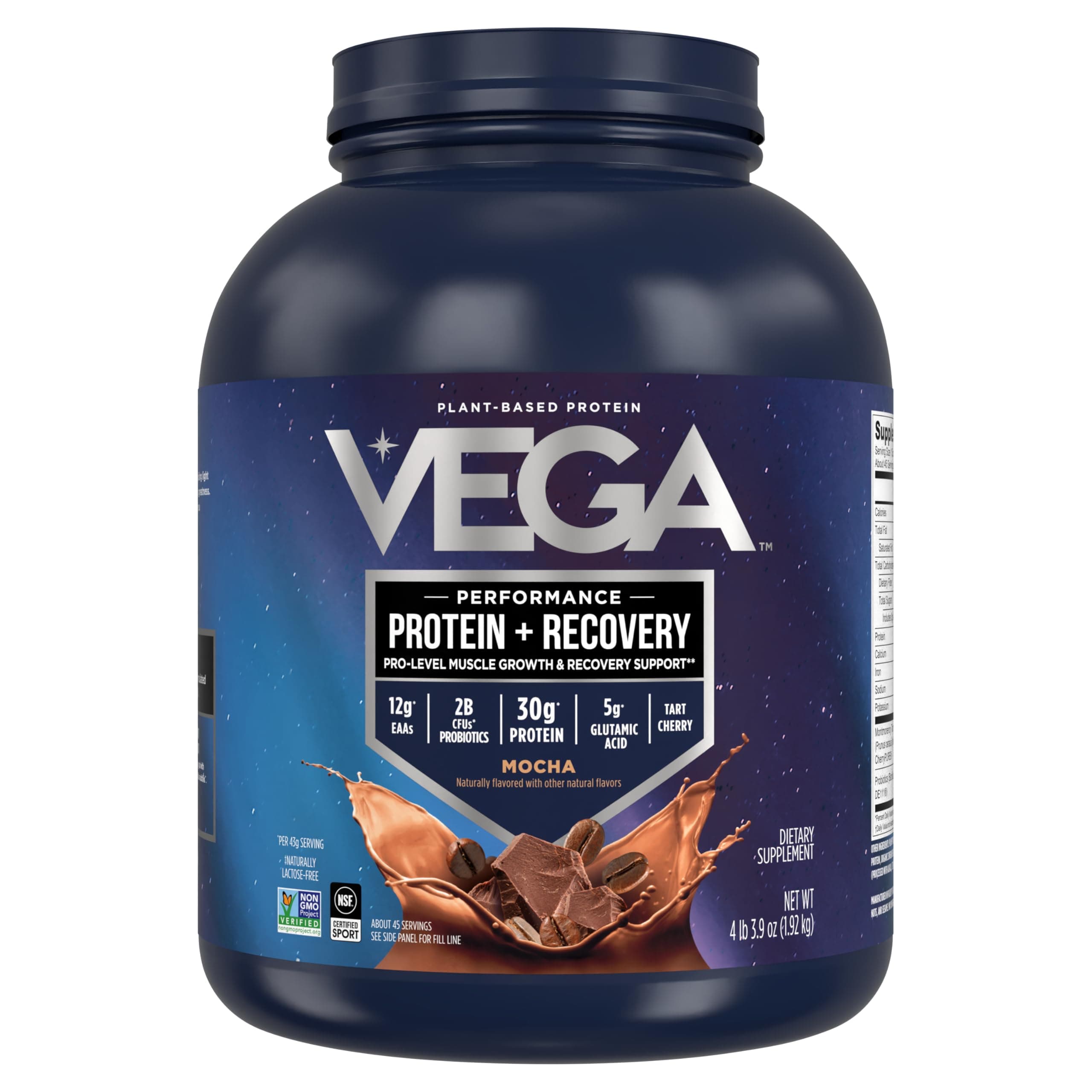 Sport Premium Vegan Protein Powder, Mocha - 30g Plant Based Protein, 5g BCAAs, Low Carb, Keto, Dairy Free, Gluten Free, Non GMO, Pea Protein for Women & Men, 4.3 lbs (Packaging May Vary)