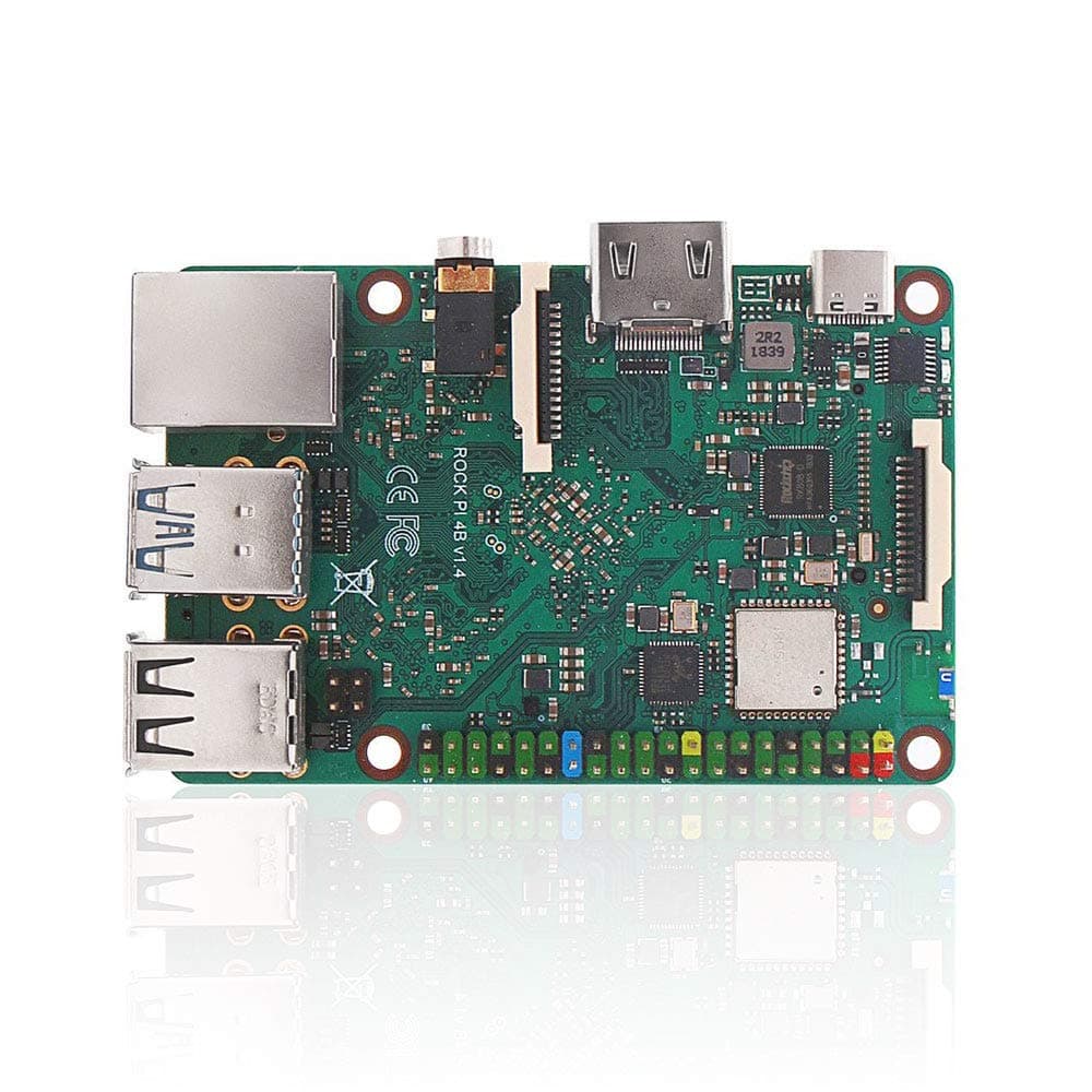 Rock Pi 4B RK3399 Single Board Computer LPDDR4 4GB with Dualband 2, 4/5GHz WLAN/Bluetooth 5.0