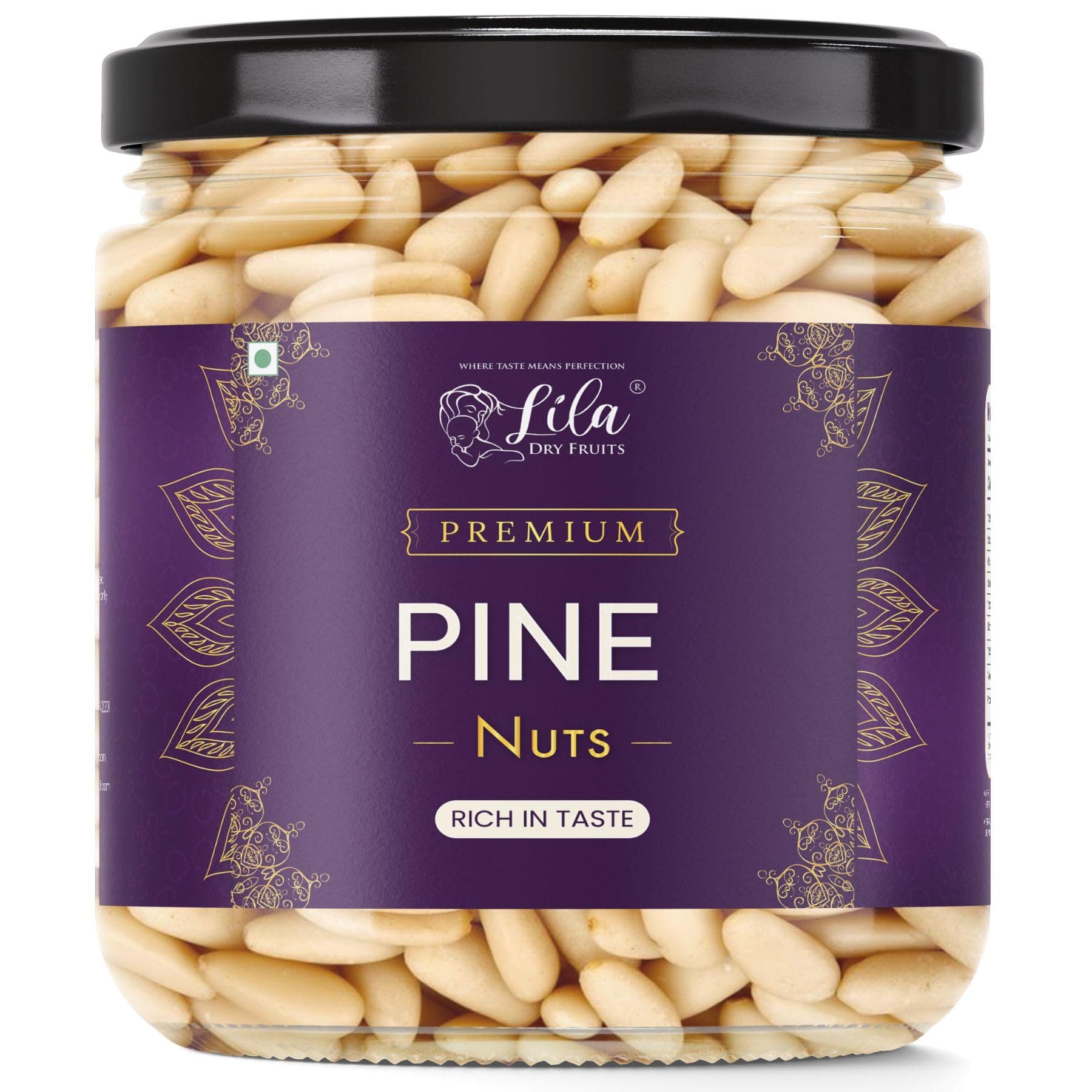 LILA DRY FRUITS Pine Nuts without Shell 250 gms | Exotic Chilgoza Pine Nut Naturally Fresh, Crunchy & Aromatic | Big Size Neza Nuts Ideal for Cooking, Snacking Perfect for Gifting