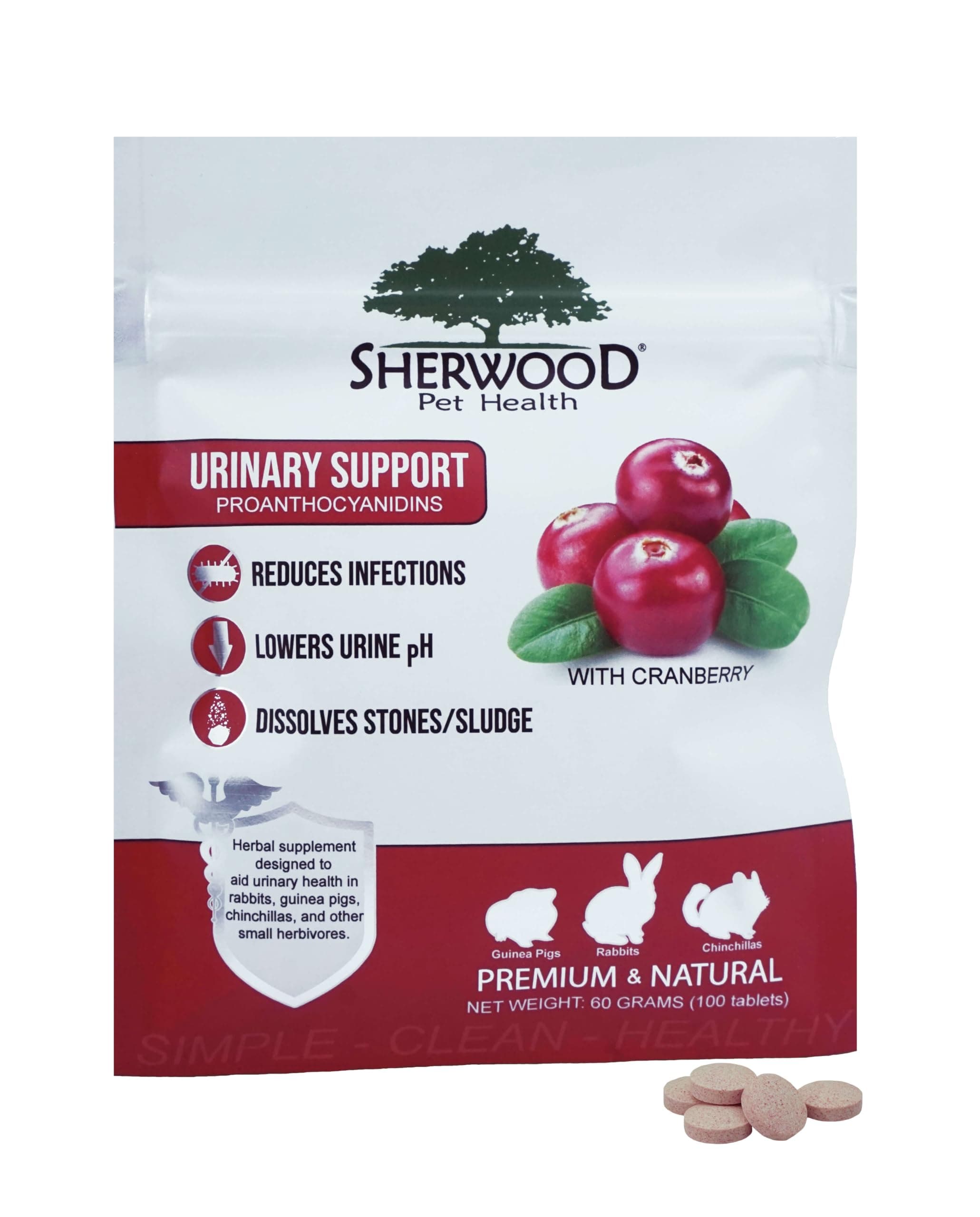 Urinary Support by Sherwood Pet Health (100 Tablets - 60 Grams)
