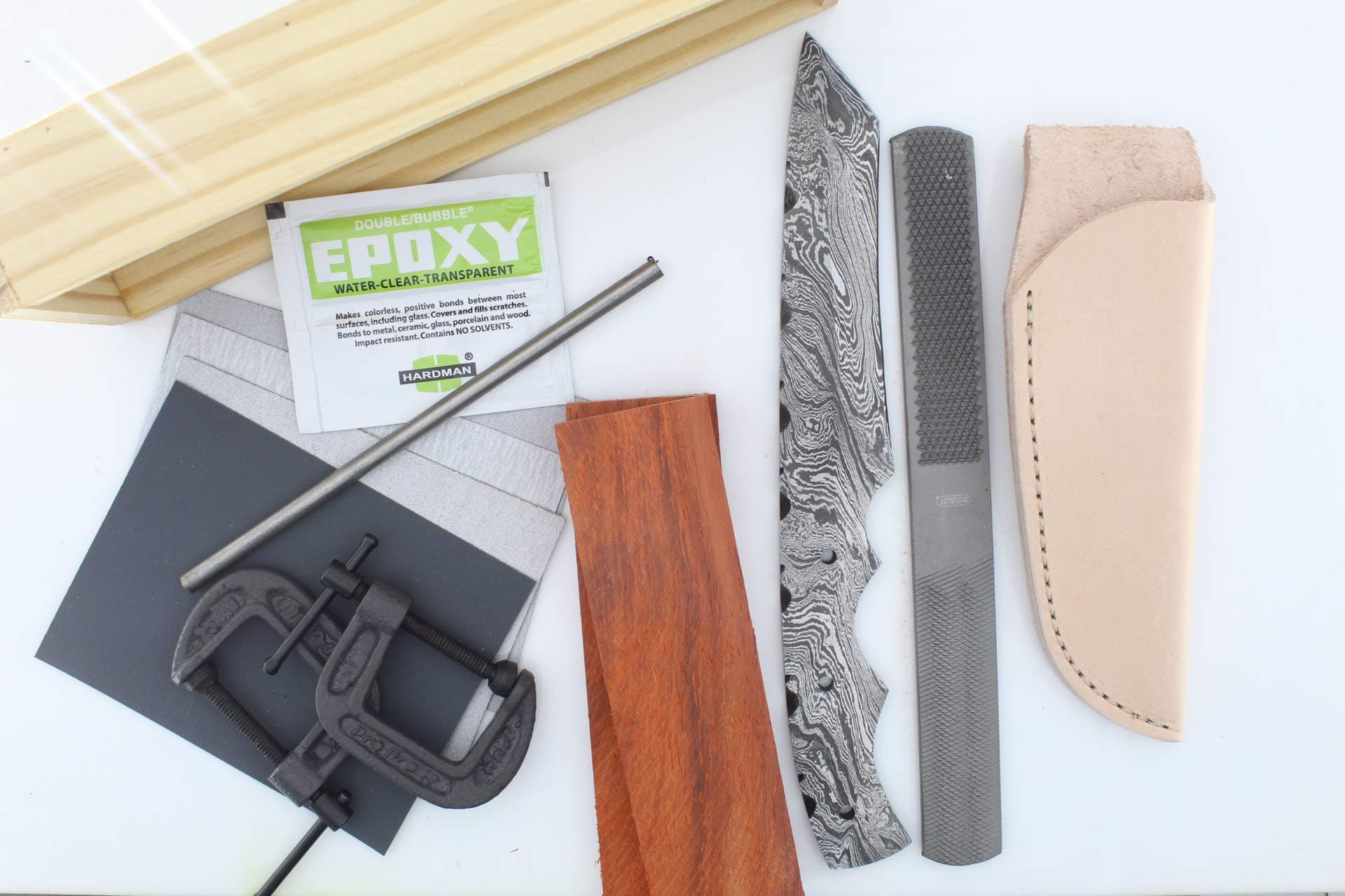 Knives of Payne Knife Making Crates - No Tools required - Knife Kits - Premium Knife Supply (5227 PADAUK)