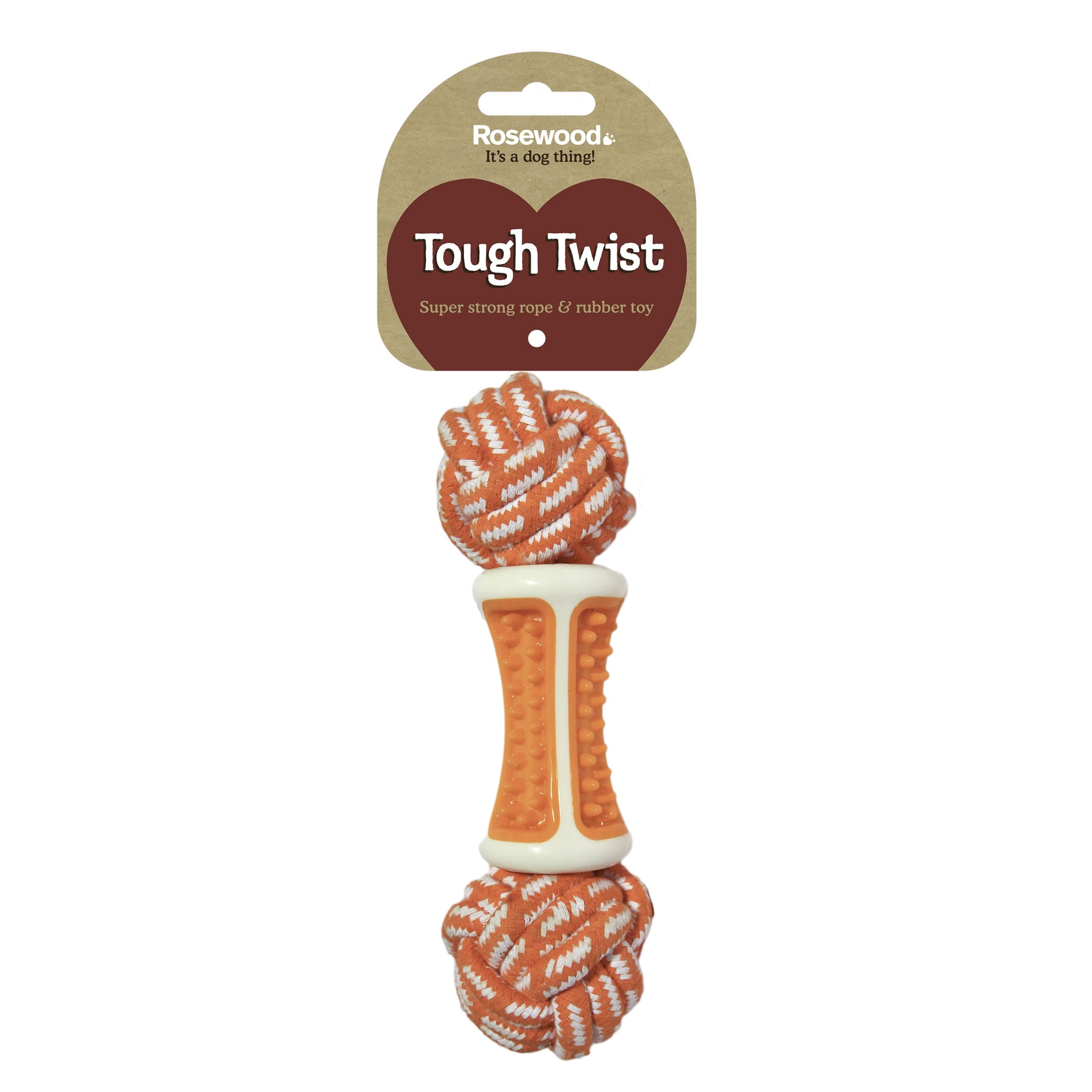 Rosewood Tough Twist Dental Ball Dog Toy, clear