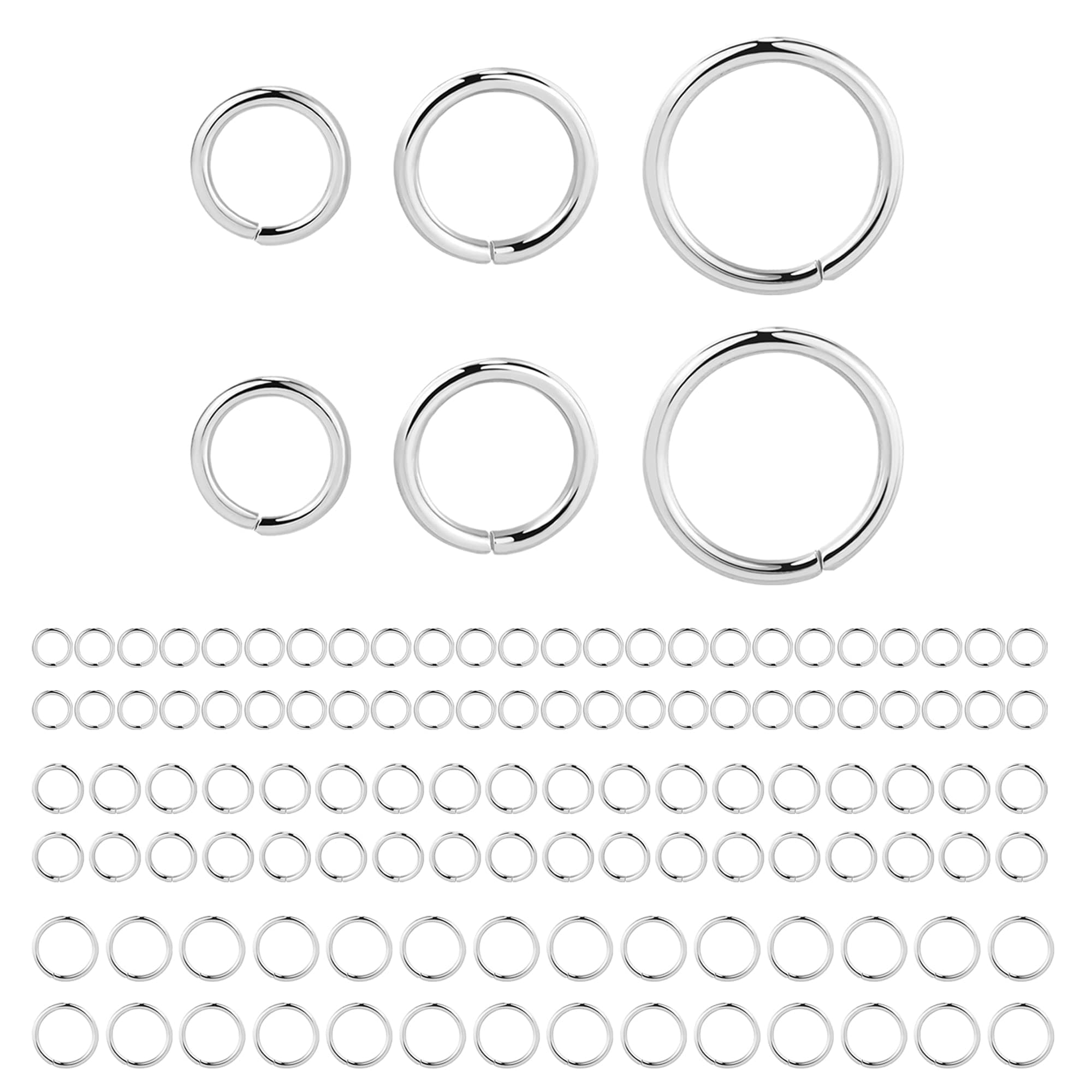 Sterling Silver Jump Rings for Jewelry Making 4mm 5mm 6mm 925 Sterling Silver Open Jump Rings for DIY(60 PCS)