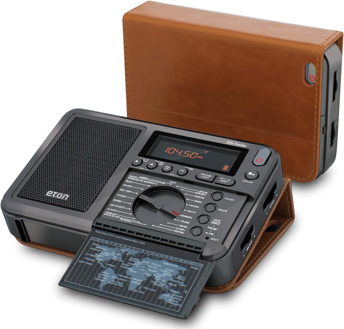 Elite Traveler AM/FM/LW/Shortwave Radio with RDS & Custom Leather Carry Cover