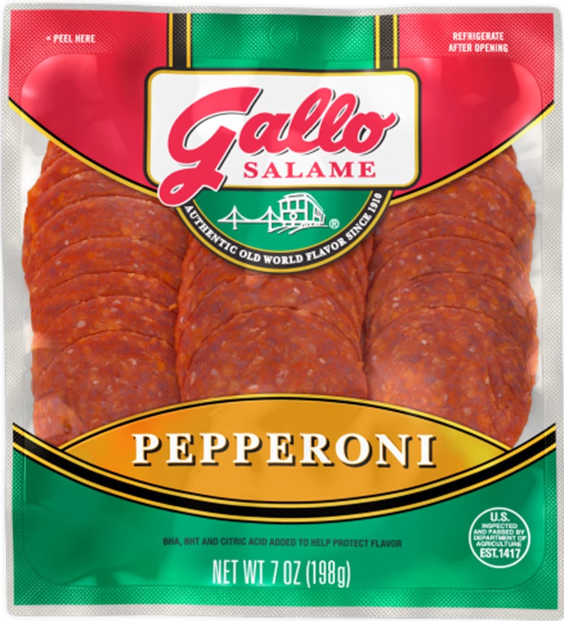 Gallo Salame Deli Sliced Pepperoni 7 oz Package (Pack of 2)