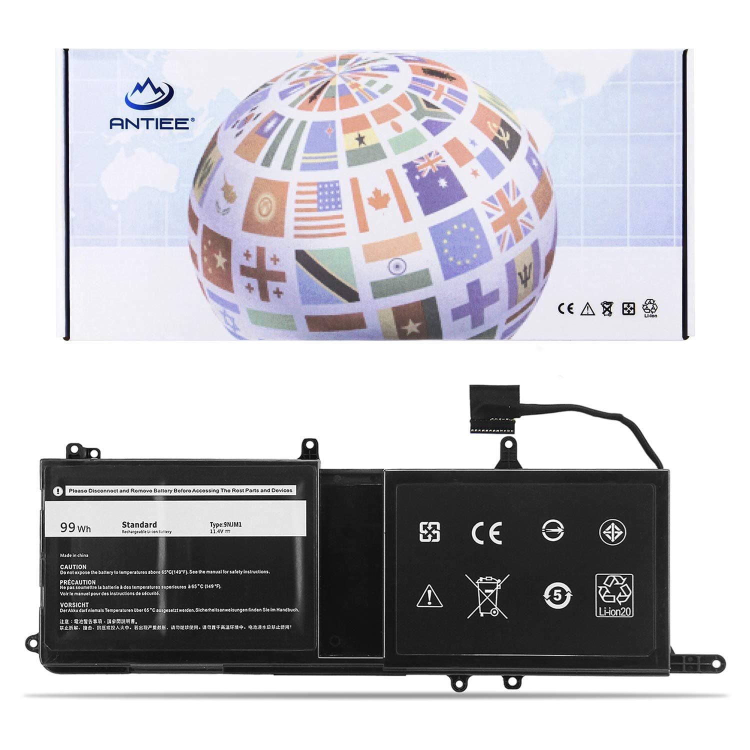 ANTIEE 99Wh 9NJM1 Laptop Battery Replacement for Dell Alienware 15 R3 R4, Alienware 17 R4 R5 P31E P31E001 P31E002 P69F P69F001 P69F002 P12S001 546FF 0546FF MG2YH 44T2R 01D82 HF250 0HF250 - with Tools