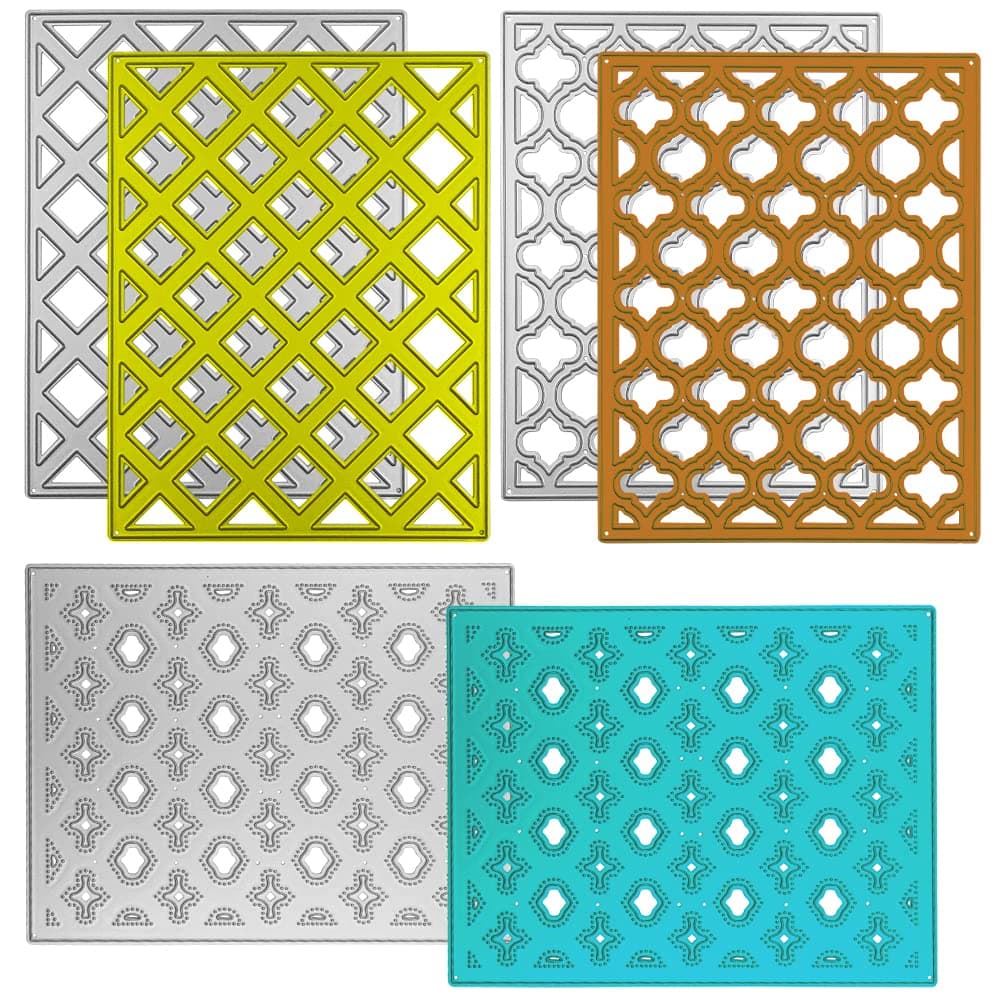 3 PCS Cutting Dies, 3D Background Flower Frame Metal Cutting Dies Carbon Steel Embossing Template for Card Making DIY Album Arts Crafts