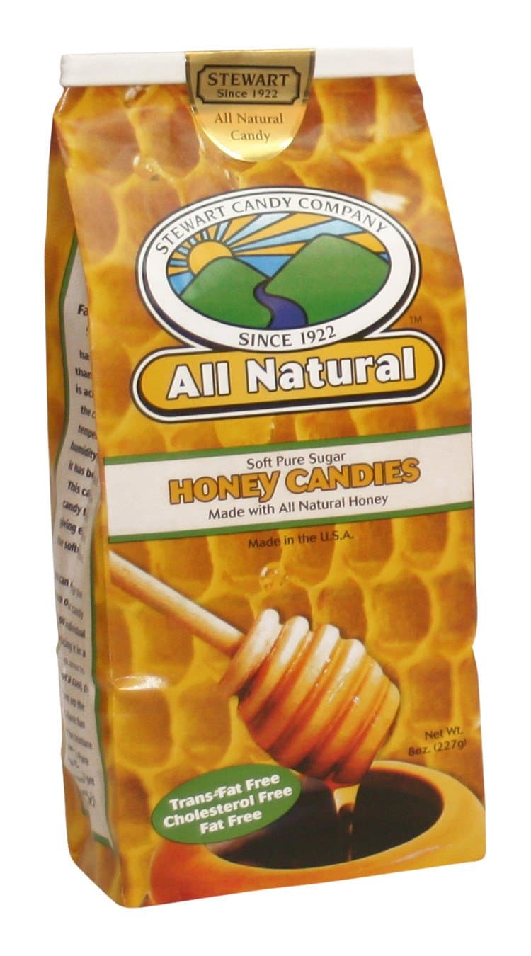 Stewart Candy All Natural Soft Honey Candy for Office Breakrooms, 8 Ounce Bag (AUA10318)