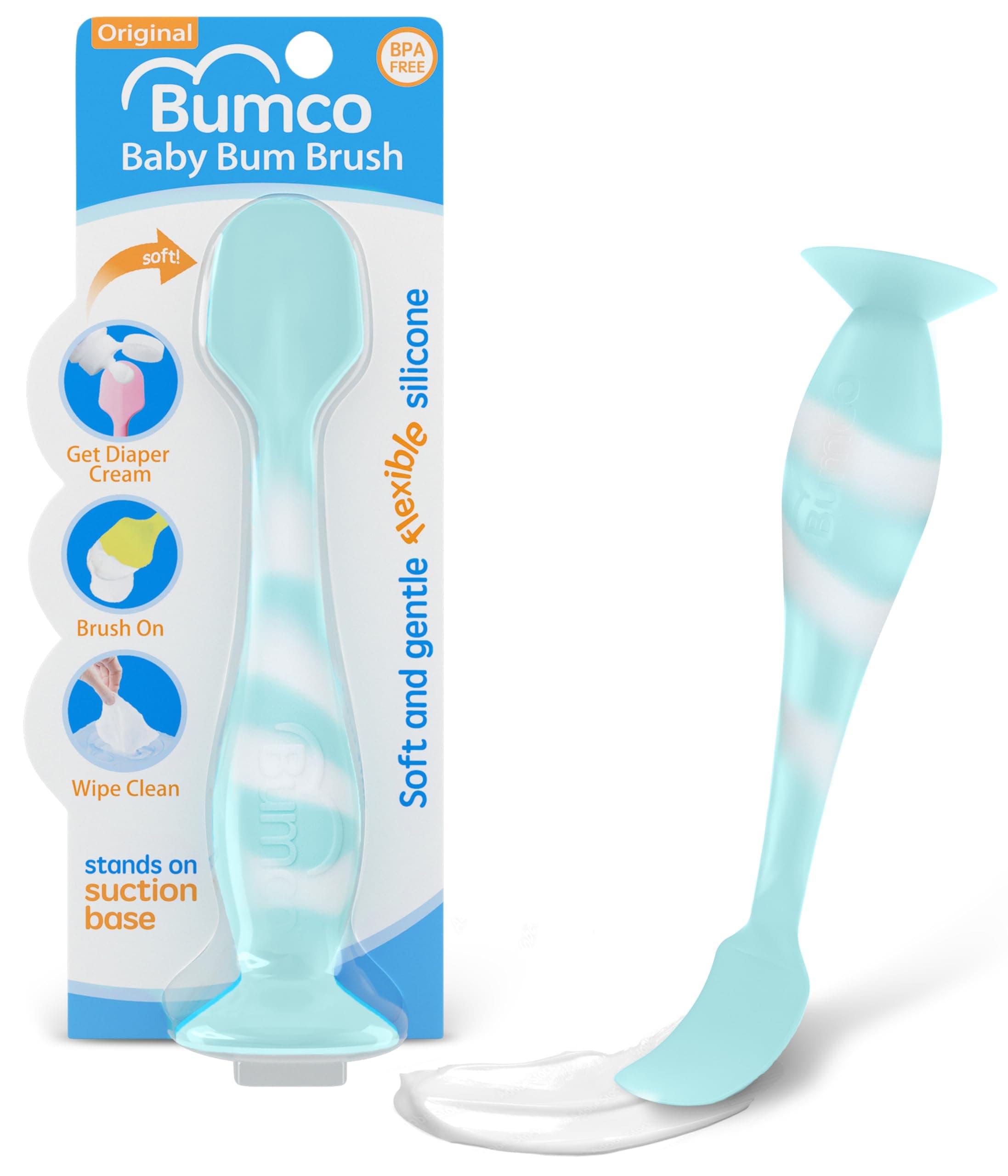 Bumco Diaper Cream Spatula - BPA-Free Diaper Bag Essentials, Soft Butt Spatula Baby, Mom-Invented Butt Paste Spatula, Bumco Diaper Cream Spatula, Flexible Diaper Cream Applicator, Baby Bum Brush