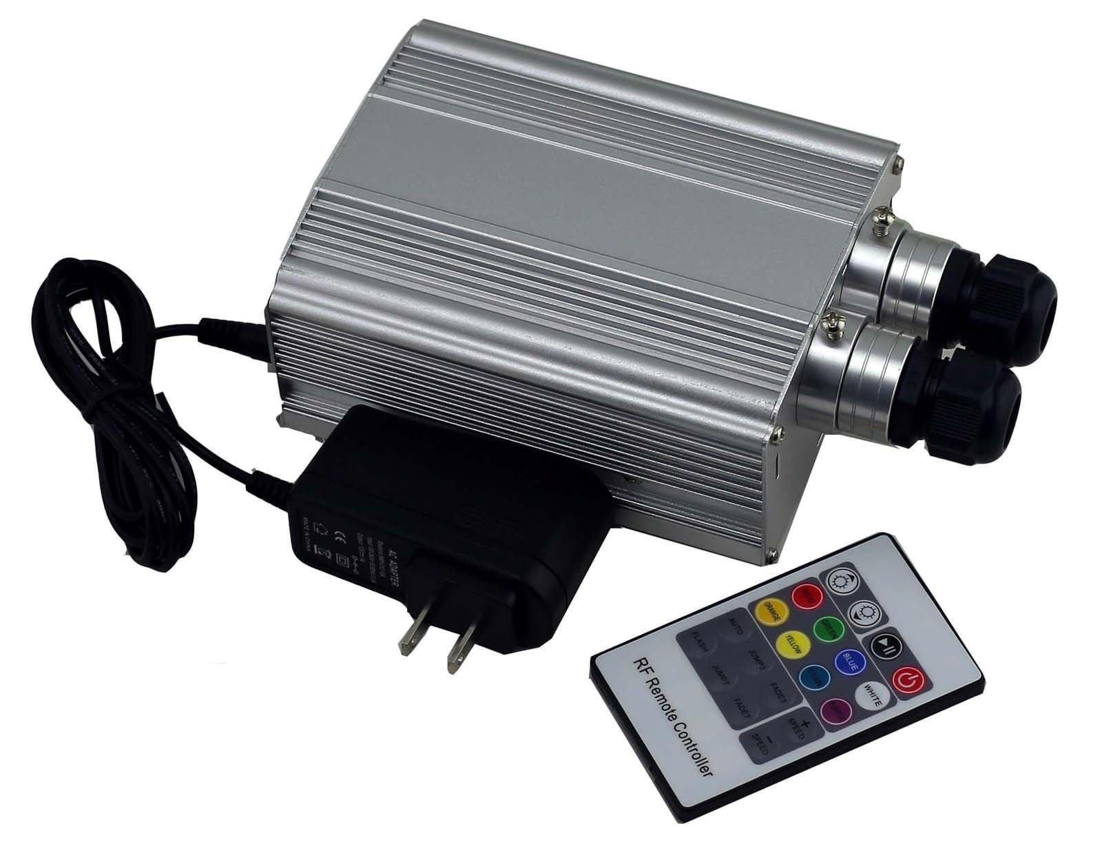 Led Fiber Optic Light Engine 25W Dual Port Colorful Changing Twinkle Light Effect for Indoor Ceiling Fiber Optical Star Lighting Decorations