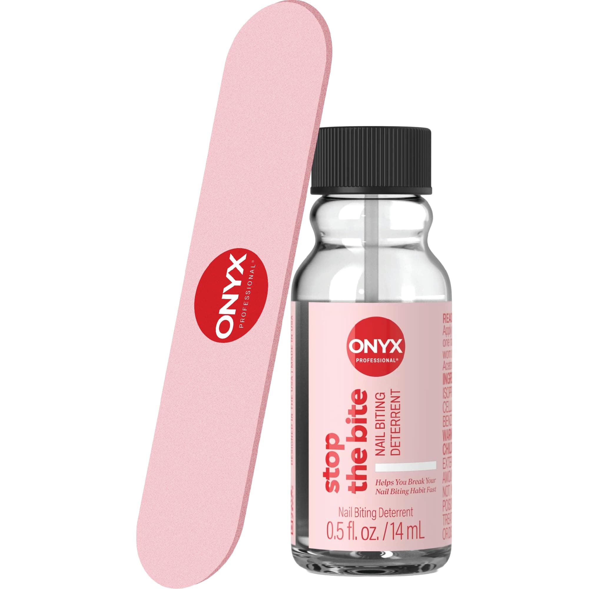 Onyx Professional Stop the Bite Nail Biting Prevention Polish, 0.5 Fl Oz - Made in USA, Stop Nail Biting, No Bite Nail Polish, Thumb Sucking Deterrent