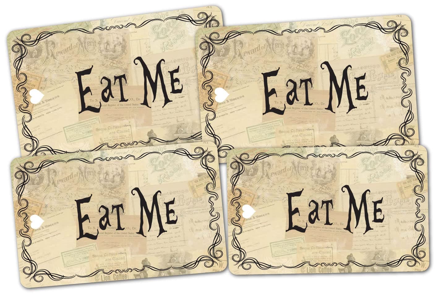 Handra 50pcs Drink Me Tags Alice in Wonderland Drink Me Tags, Open Me, Take Me, Eat Me, Mad Hatter Tea Party Decorations (Eat Me)