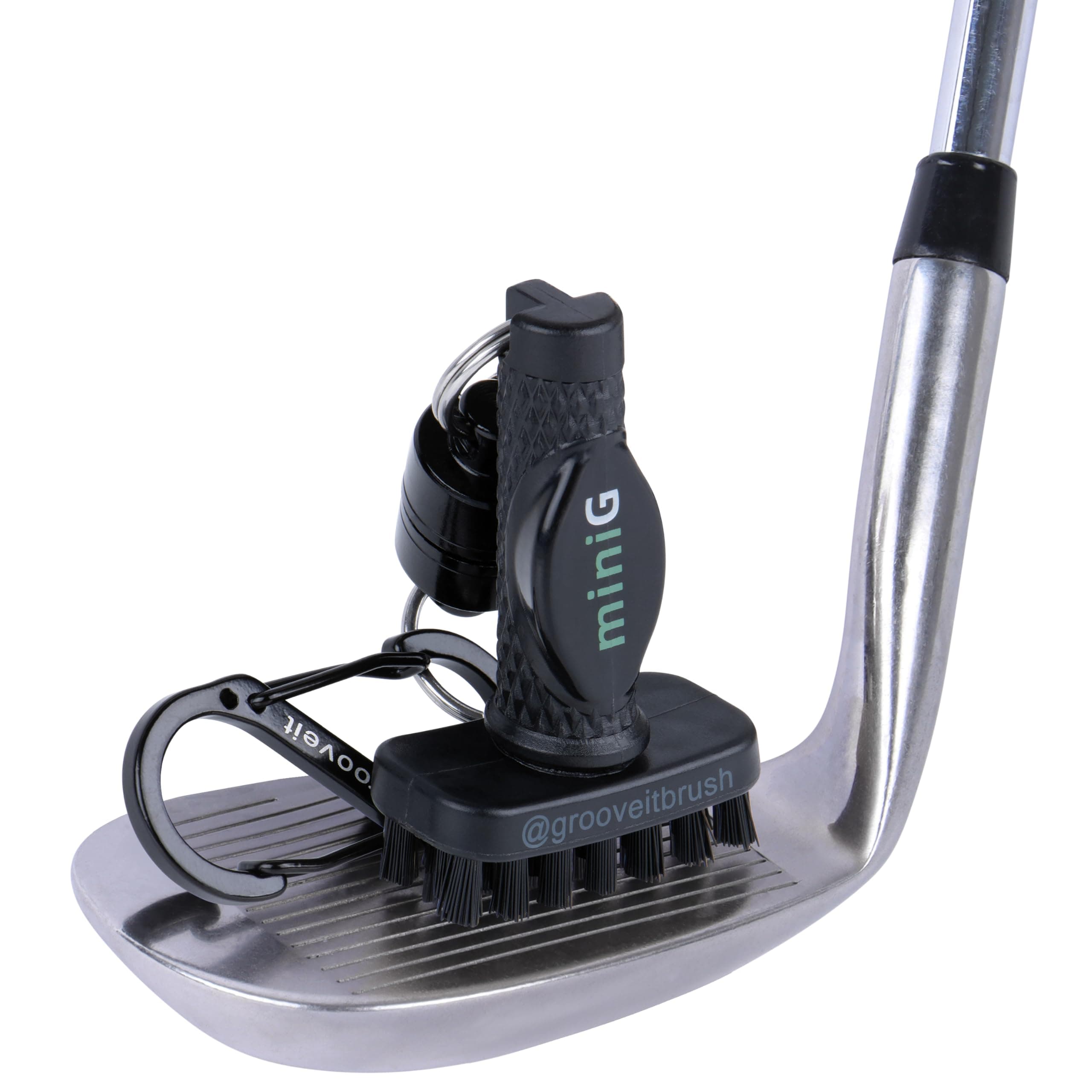 Grooveit Mini G The Dry Scrubber Golf Club Cleaning Brush, 3 Year Warranty, Magnetic Attachment, Black