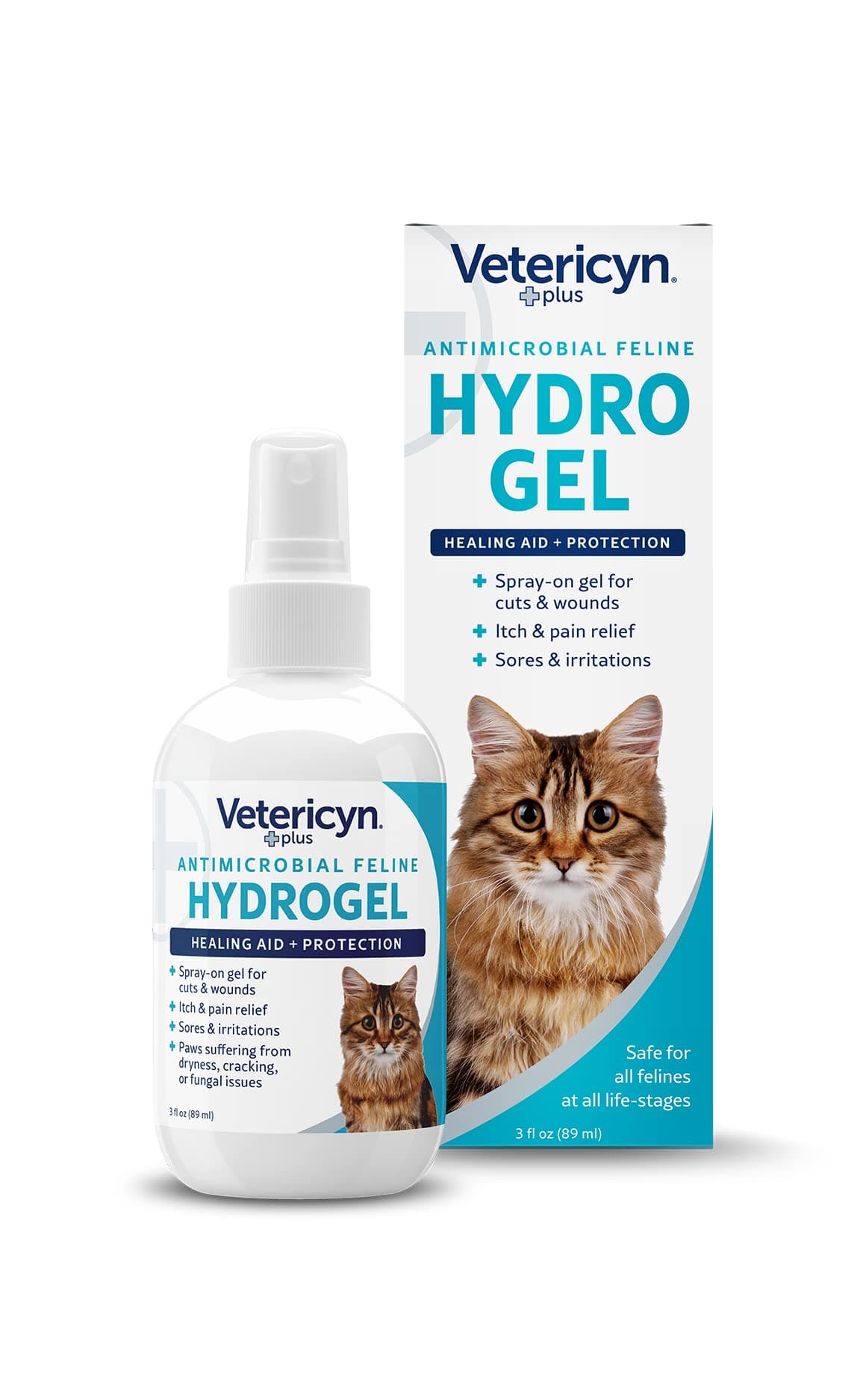 Plus Cat Wound Care Hydrogel Spray | Feline Healing Aid and Wound Protectant, Sprayable Gel to Relieve Cat Itchy Skin. 3 Ounces