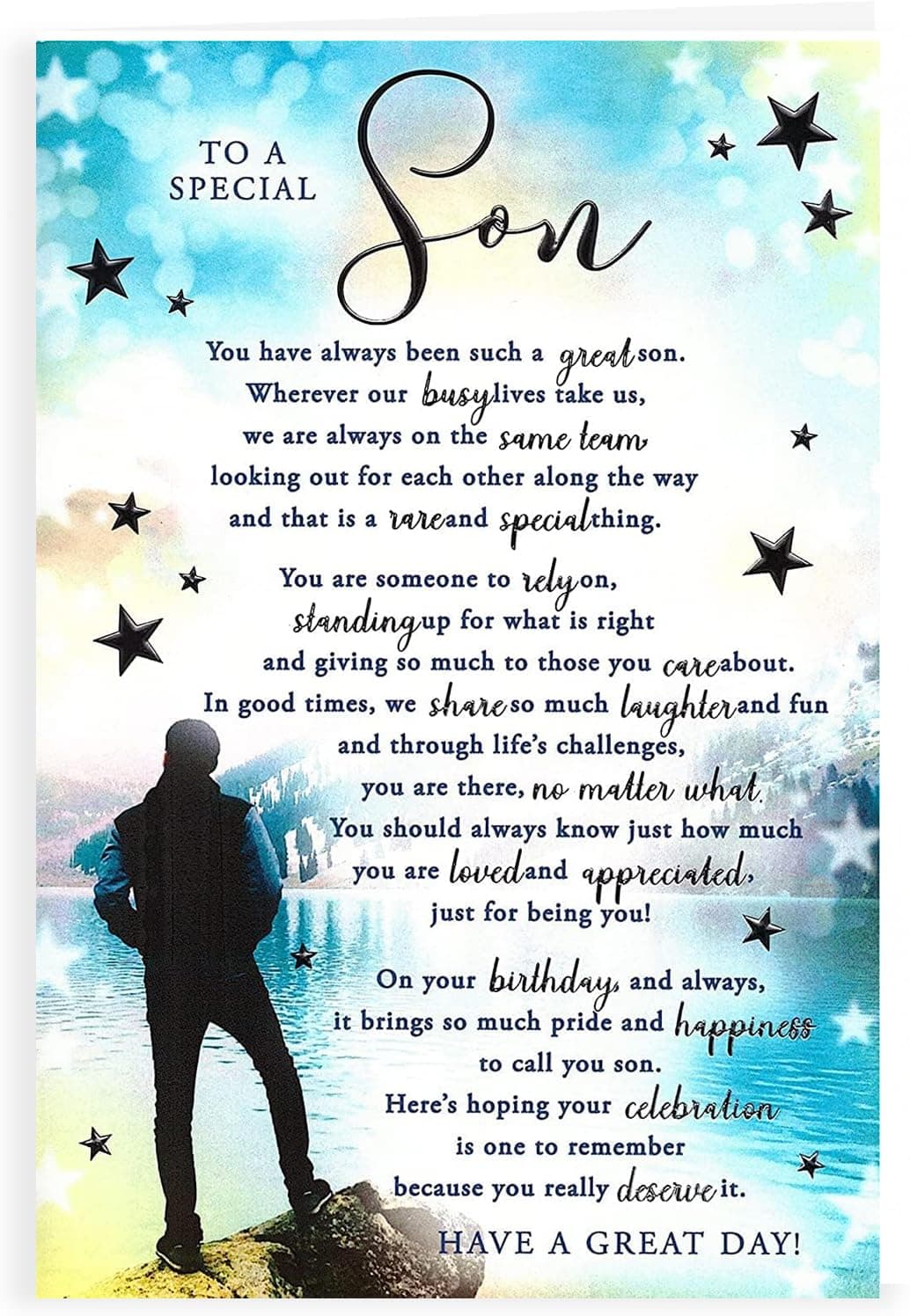 To A Special Son Birthday Card - Size 6" X 9"