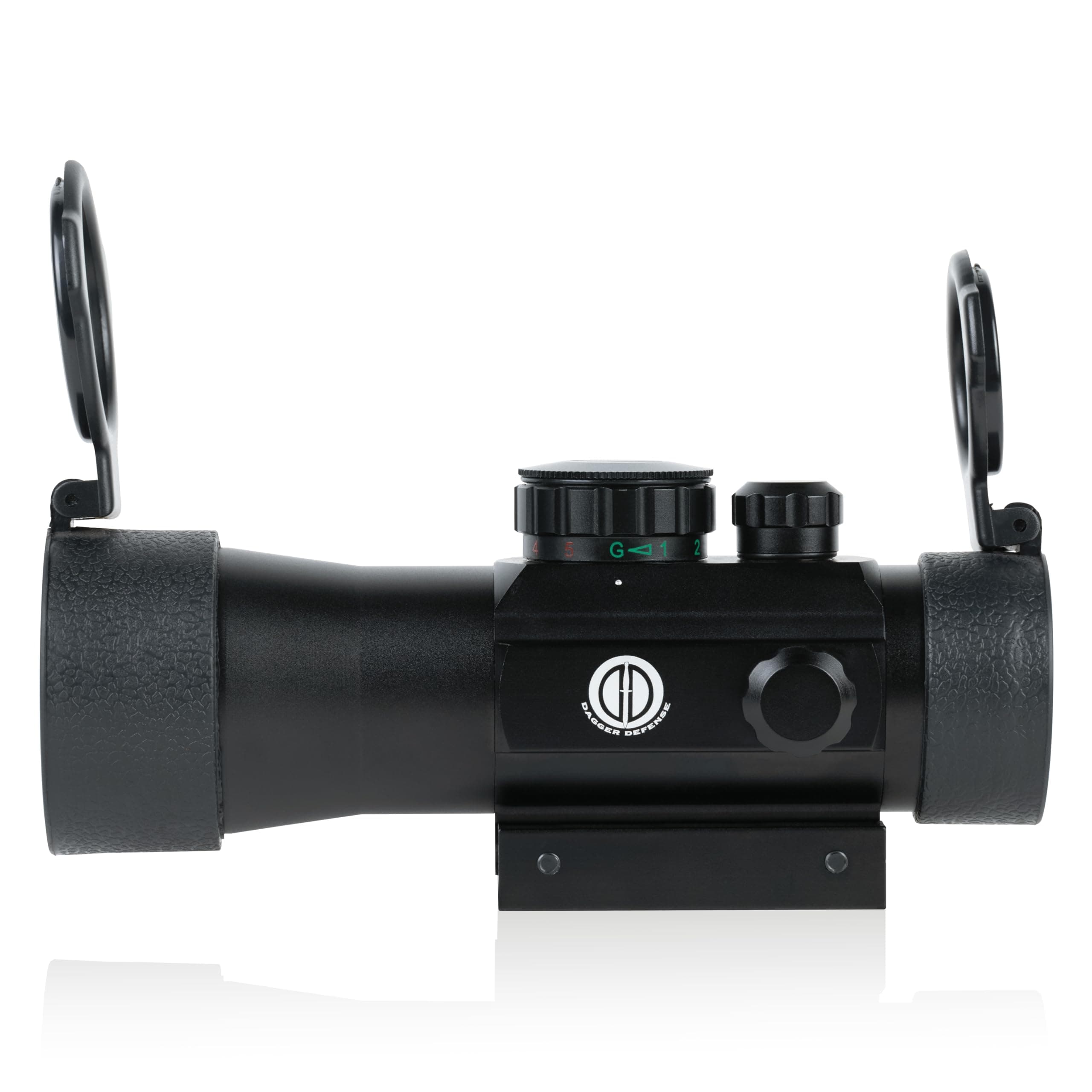 Dagger Defense -DD240 Combat Vet Owned Company- Magnified, Red Dot Reflex Sight Optic Scope with Removable Lens Covers