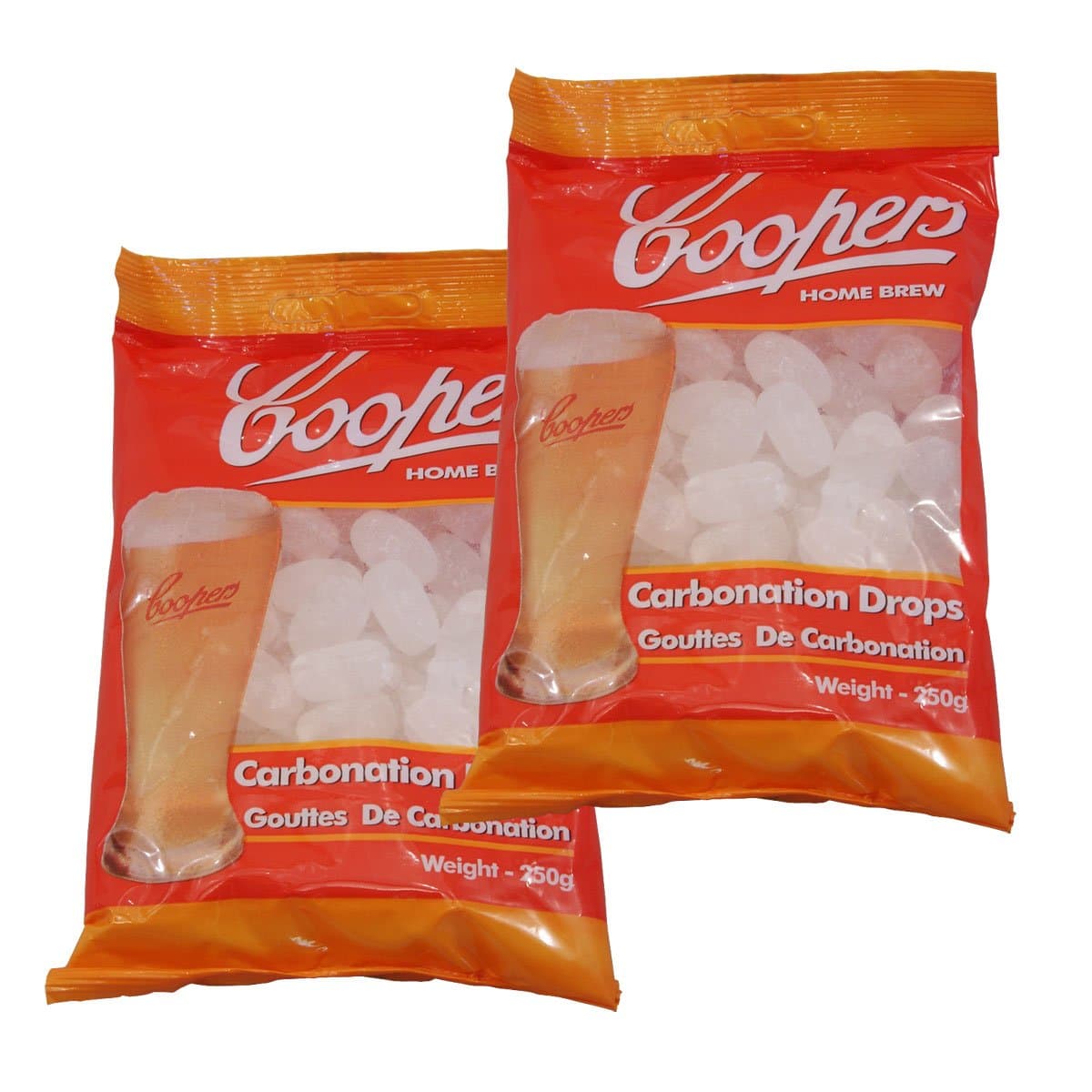 – Pack of 2X - Coopers Carbonation Drops 250g Bags (Approx 80 Drops Per Bag)