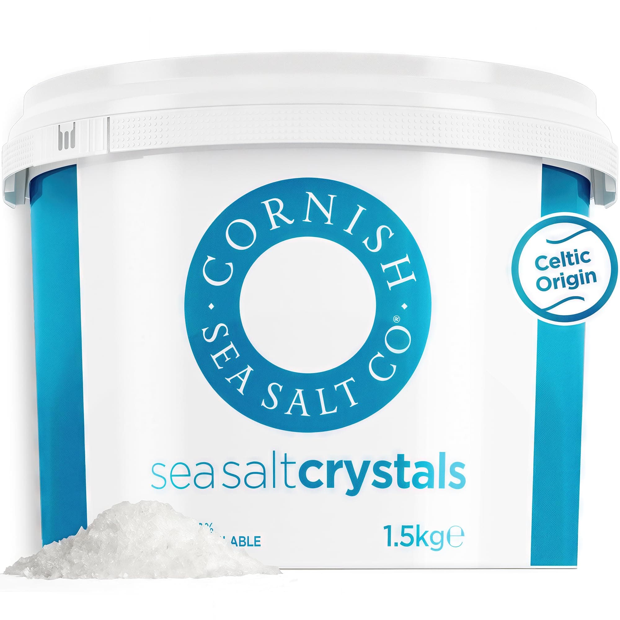Cornish Sea Salt Celtic Sea Salt Original Crystals 1.5kg - 100% Natural Unrefined Mineral Rich, Coarse, Crunchy Cooking Salt for Seasoning and Baking, Contains Up to 82 Essential Minerals