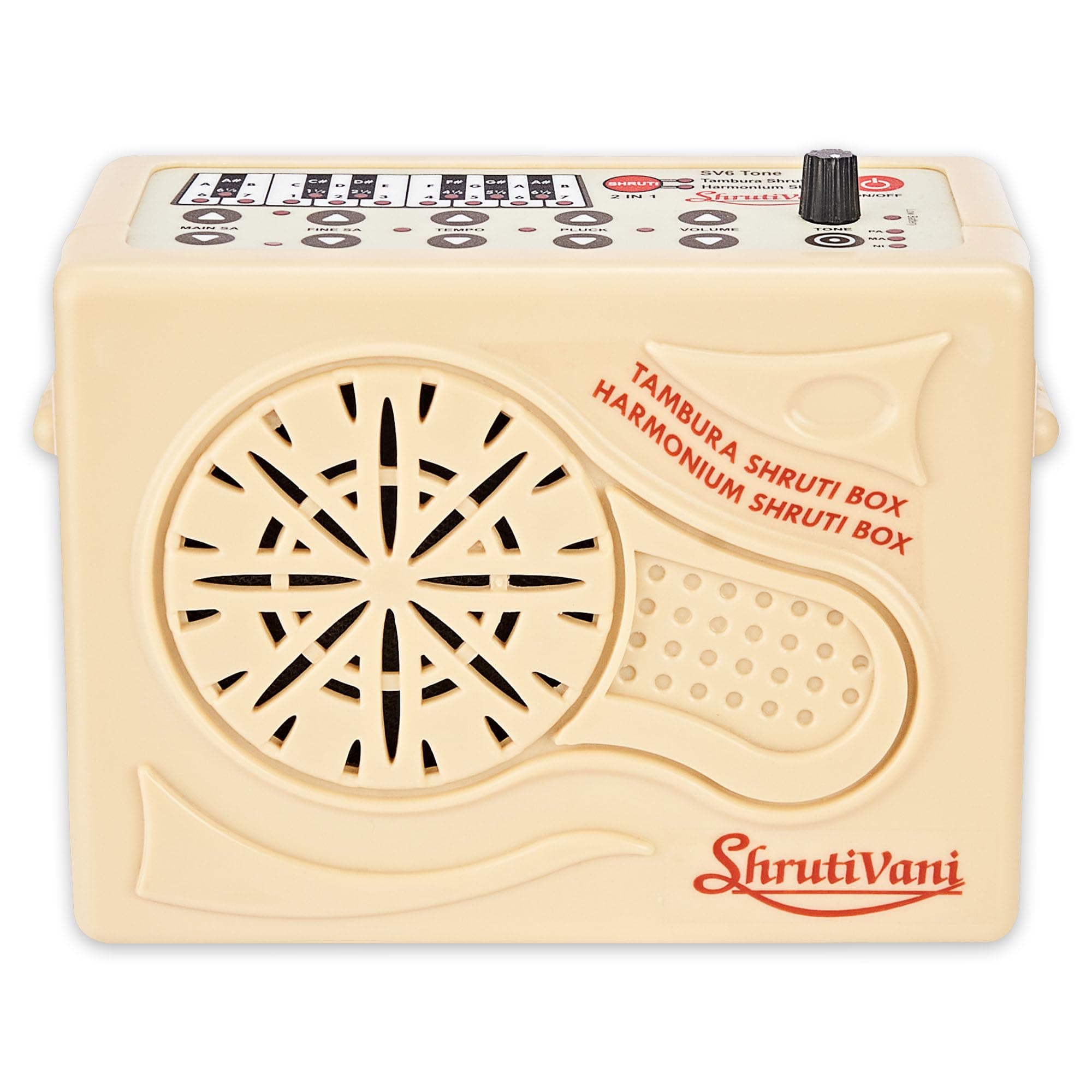 2-in-1 Carnatic Electronic Shruti Box. Tanpura + Harmonium (Sruthi Petti Musical Instrument) (Beige Colour)
