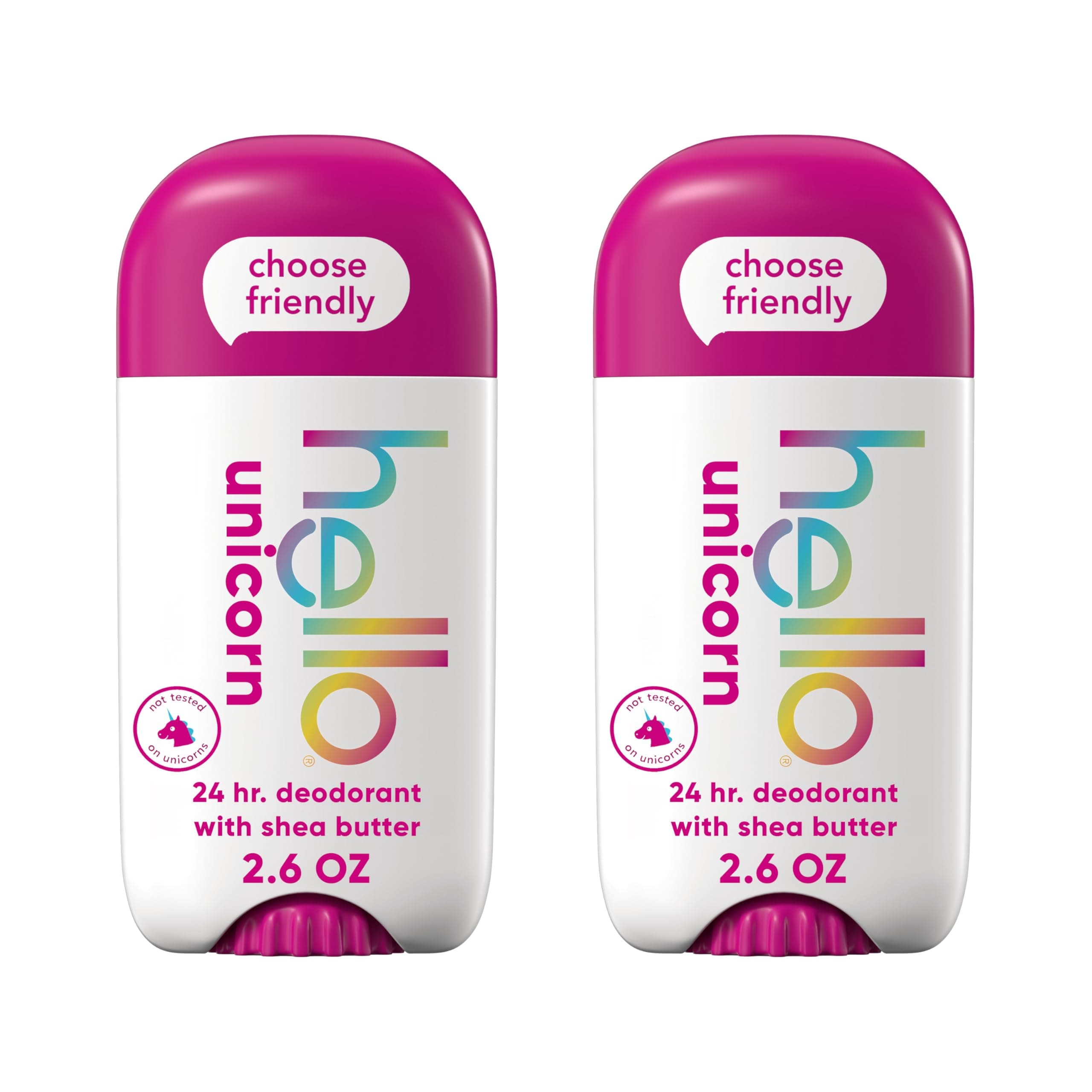 hello Unicorn Aluminum Free Deodorant, Natural Fragrance Deodorant for Women, Kids Deodorant Girls, Safe for Kids, Deodorant Women, Dermatologically tested, 2 Pack