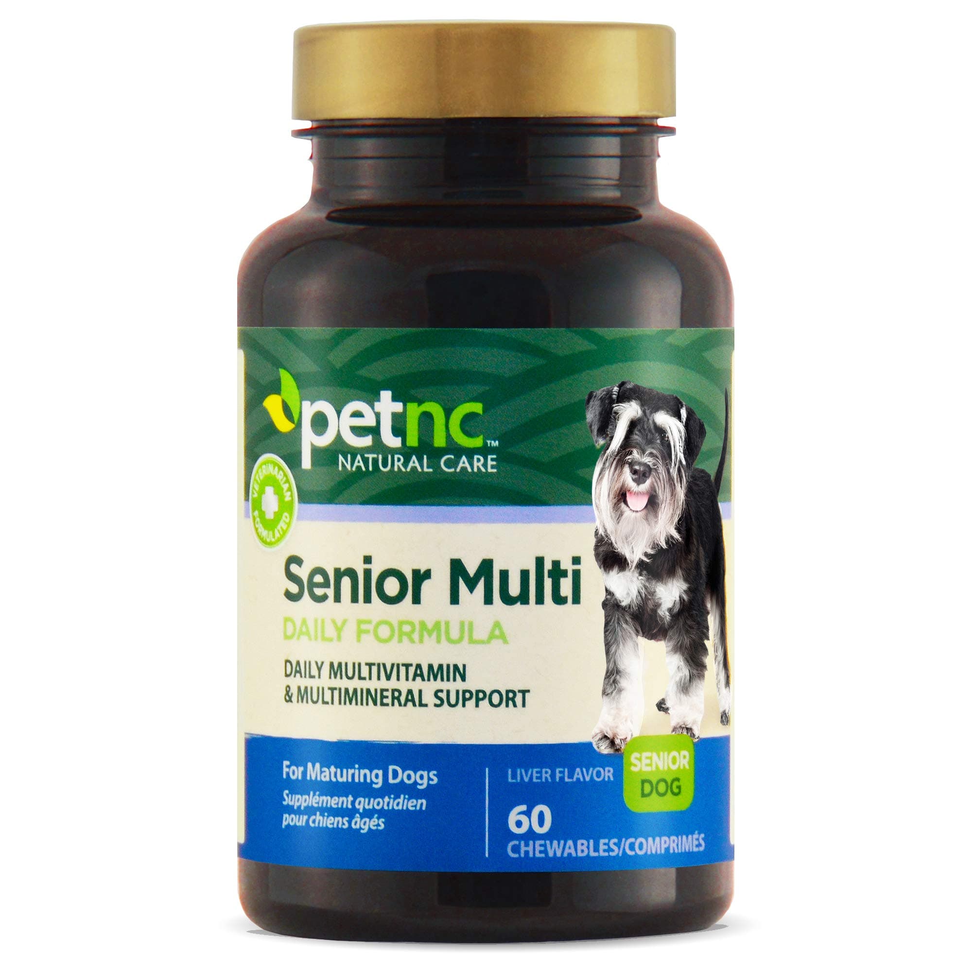 PetNC Natural Care 181693 Senior Multi Daily Formula Liver Flavor 60 Chewables For Dogs
