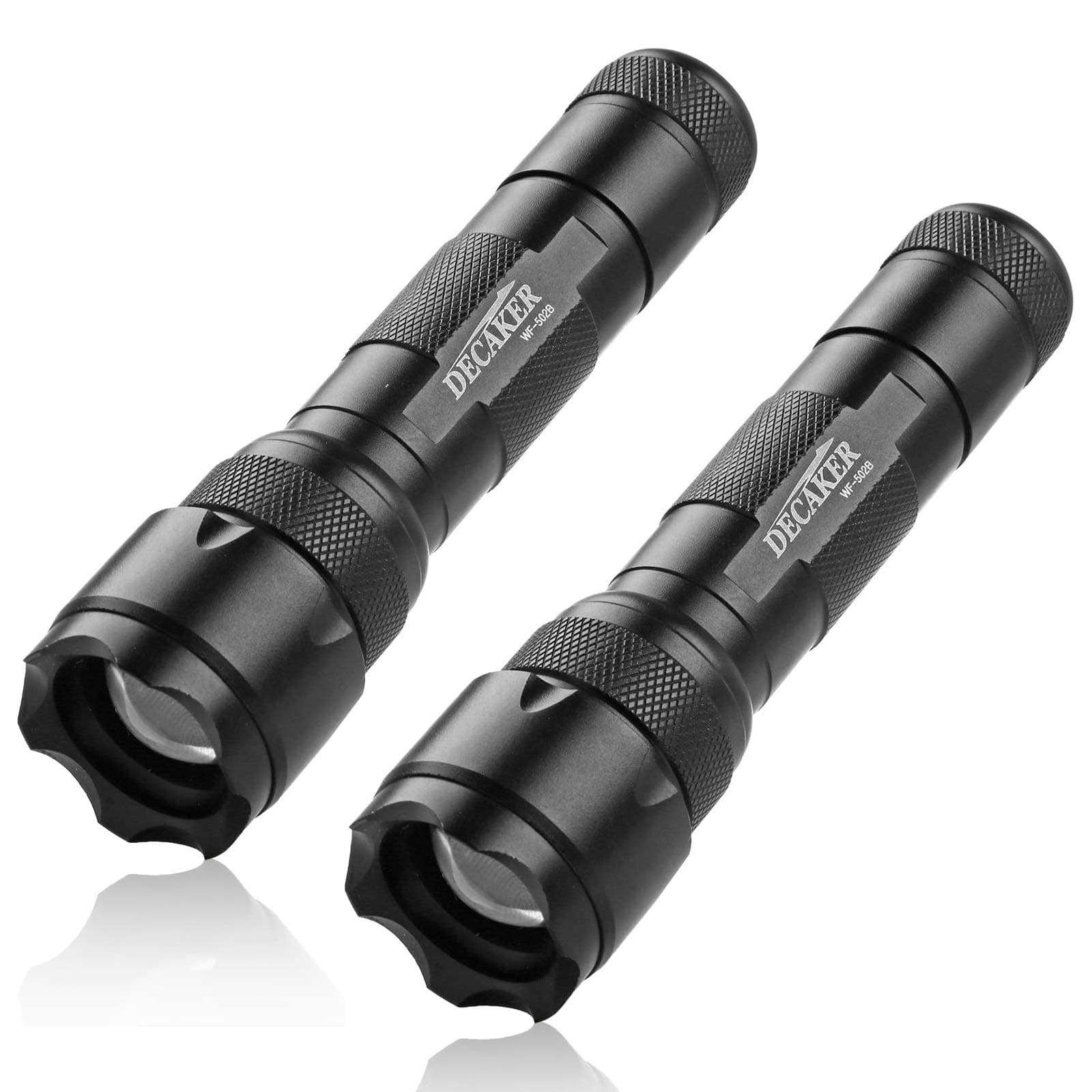 Decaker WF-502B Single Mode Tactical LED Flashlight (Battery Not Included),2-Pack