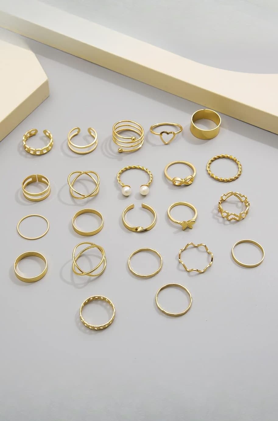 44 pcs Combo Set Gold and Silver Plated Rings for Women and Girls Latest Stylish (cmb300)