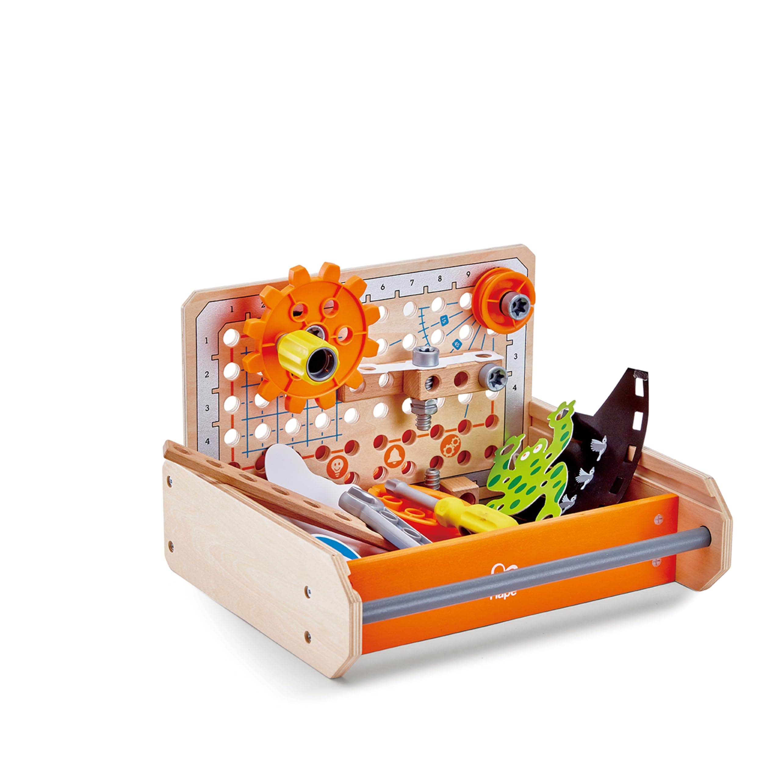 E3029 Junior Inventor Science Experiment Toolbox, Portable Wooden Toolbox - 7 Experiments