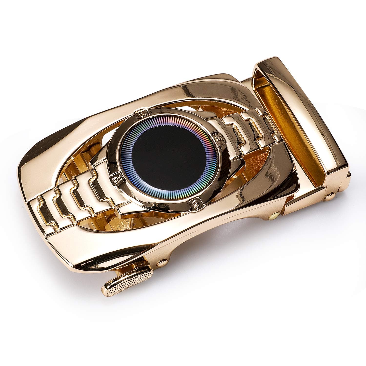 Barry.Wang Mens Ratchet Belt Buckle Only 40mm,Genuine Leather Strap Replacement Belt Width 1 3/8",Cut for Fit