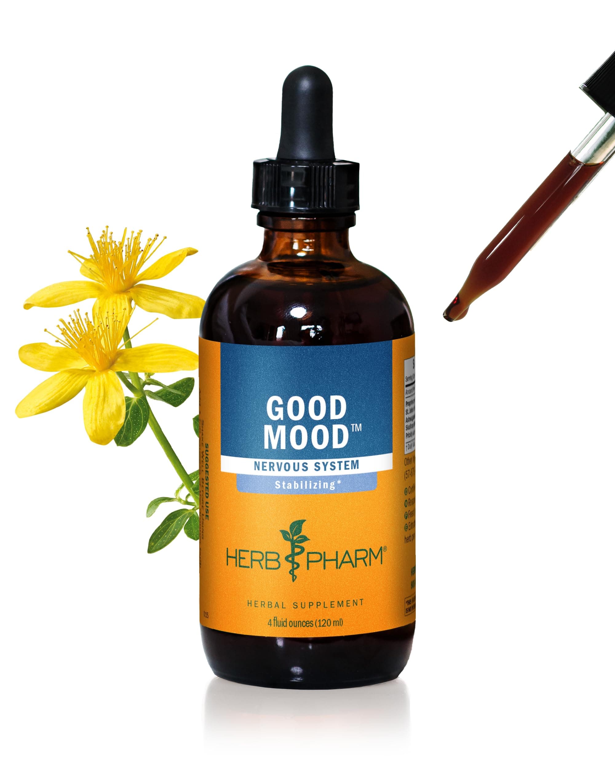 Good Mood Liquid Herbal Formula with St. John's Wort for Healthy Emotional Balance - 4 Ounce