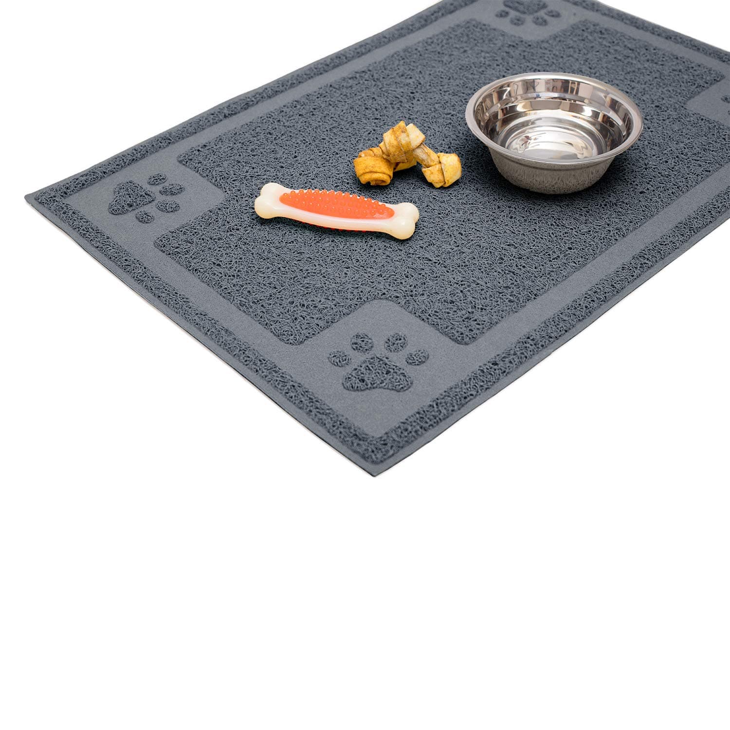 Dog Bowl Mat for Cat and Dog Bowls, Silicone Non-Slip Absorbent Waterproof Dog Food Mat, Easy to Clean, Unique Paw Design
