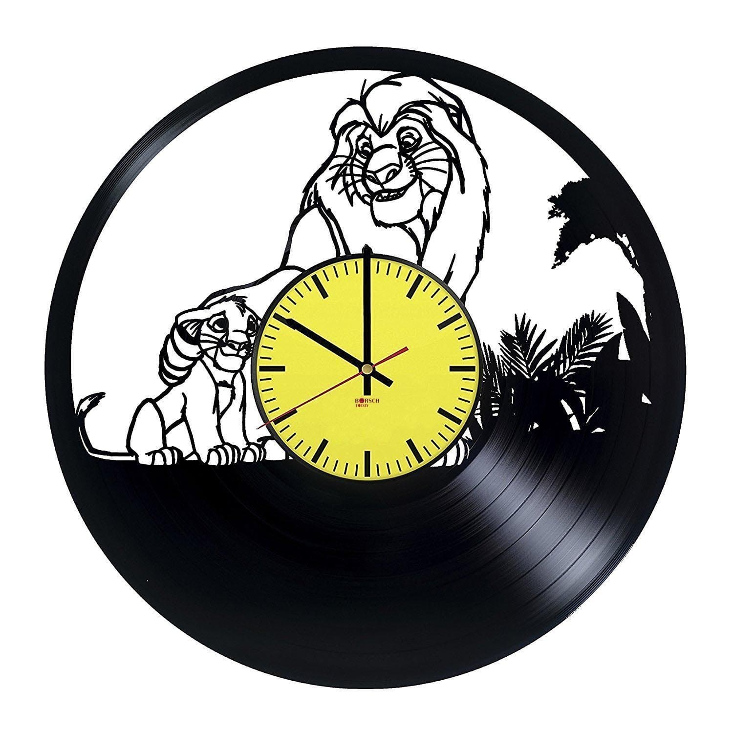 Lion King Silhouette Vinyl Record Wall Clock - Decorate your space with Modern Art Ideas - Best birthday unique gifts for girlfriend and boyfriend