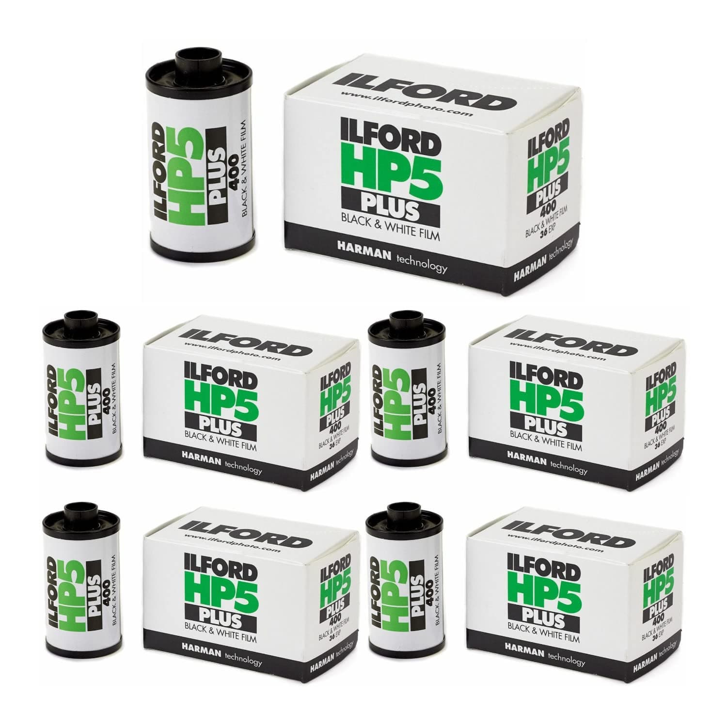 HP-5 Plus Black and White Film, ISO 400, 35mm, 36 Exposures - 5 Pack