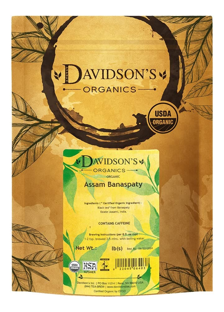 Davidson's Tea Bulk, Organic Assam Banaspaty Estate Tea 1 Pound Bag