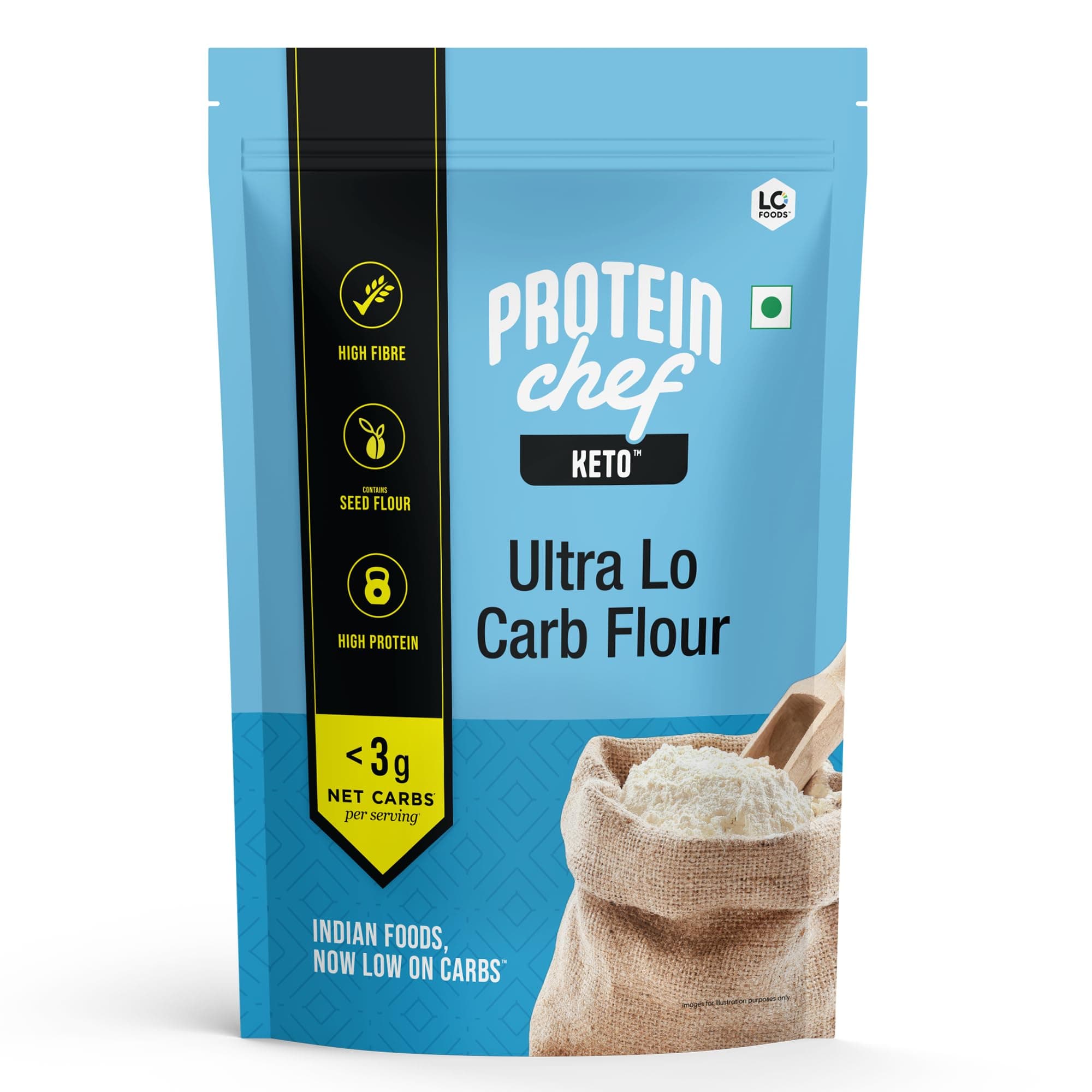 Lo! Low Carb Delights Ultra Low Carb Keto Flour, Lab Tested Keto Food Products For Keto Diet 1 Kg (Pack Of 1)