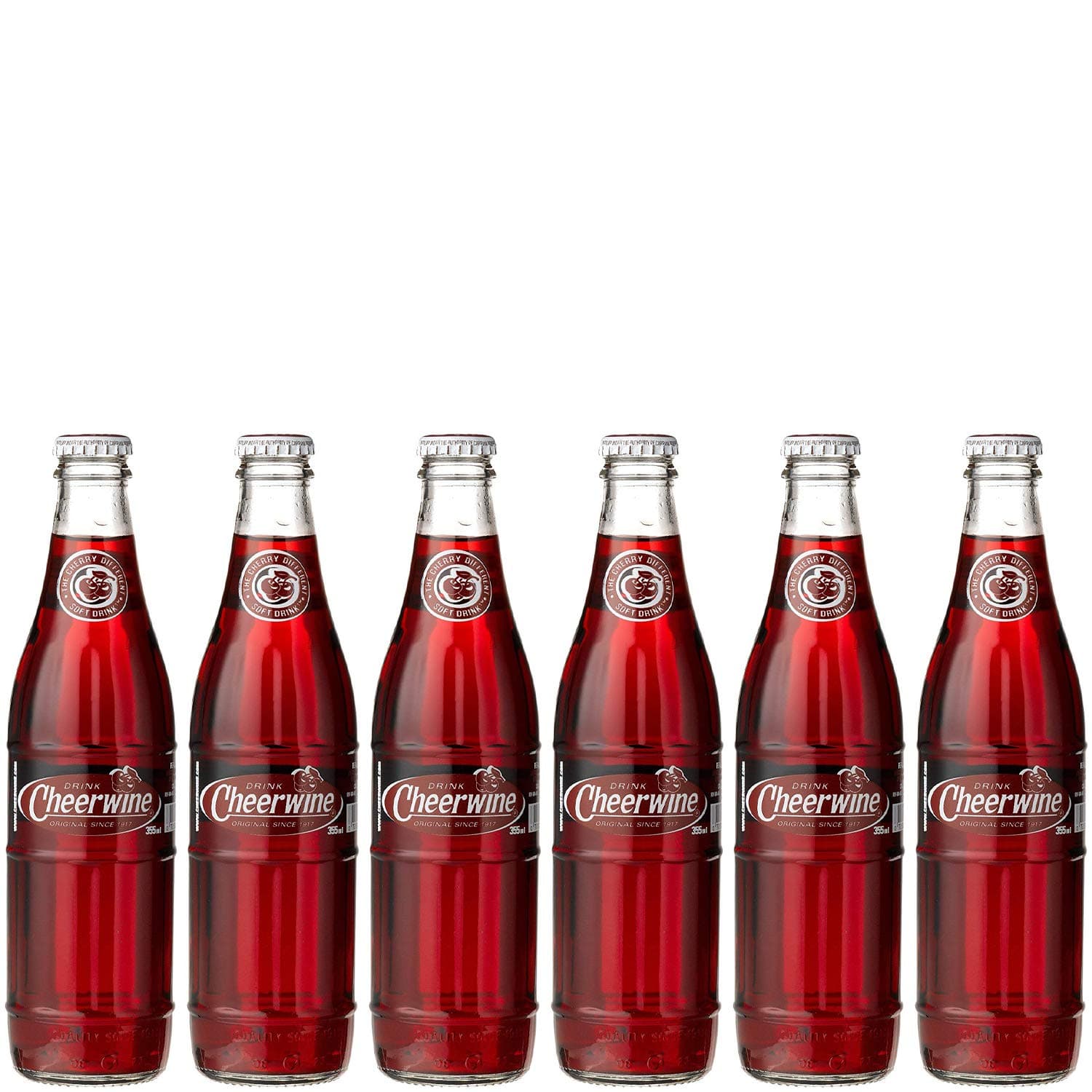 Cherry Soft Drink Soda, 12 Fl Oz Glass Bottle (Pack of 6, Total of 72 Fl Oz)