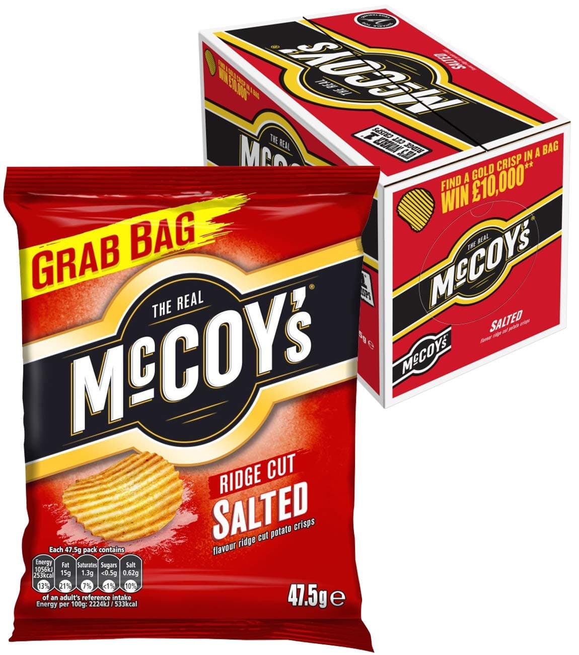 McCoy's Salted Crisps 47.5g Grab Bag, Case of 36
