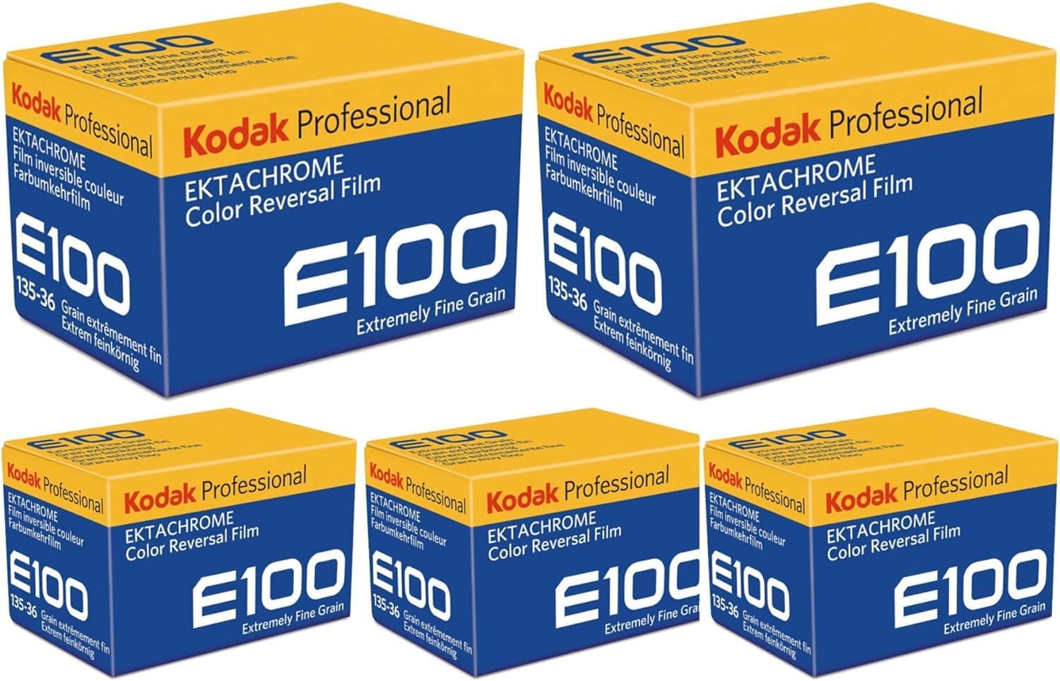 5 Pack of Kodak Professional Ektachrome E100 Color Film (35mm, 36 Exposures)