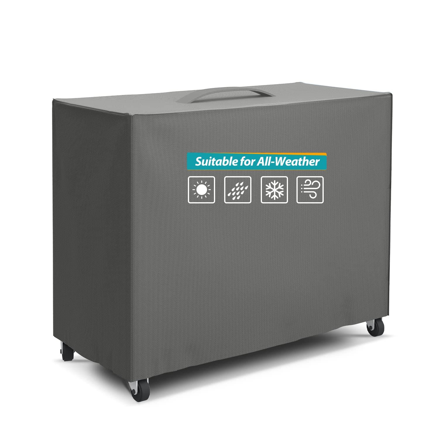 Patio Watcher Cooler Cart Cover Waterproof with Coating, Fits Most 80 Quart Rolling Cooler Cart Cover, Outdoor Beverage Cart Patio Ice Chest Protective Covers Grey,37"(L) x 18" (W) x 29"(H)