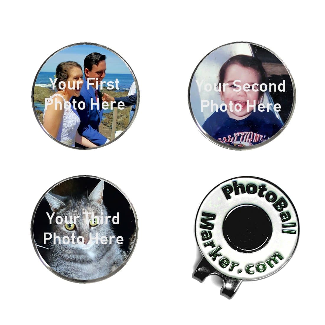 Golf Ball Markers - Custom Set of Three and Golf Hat Clip