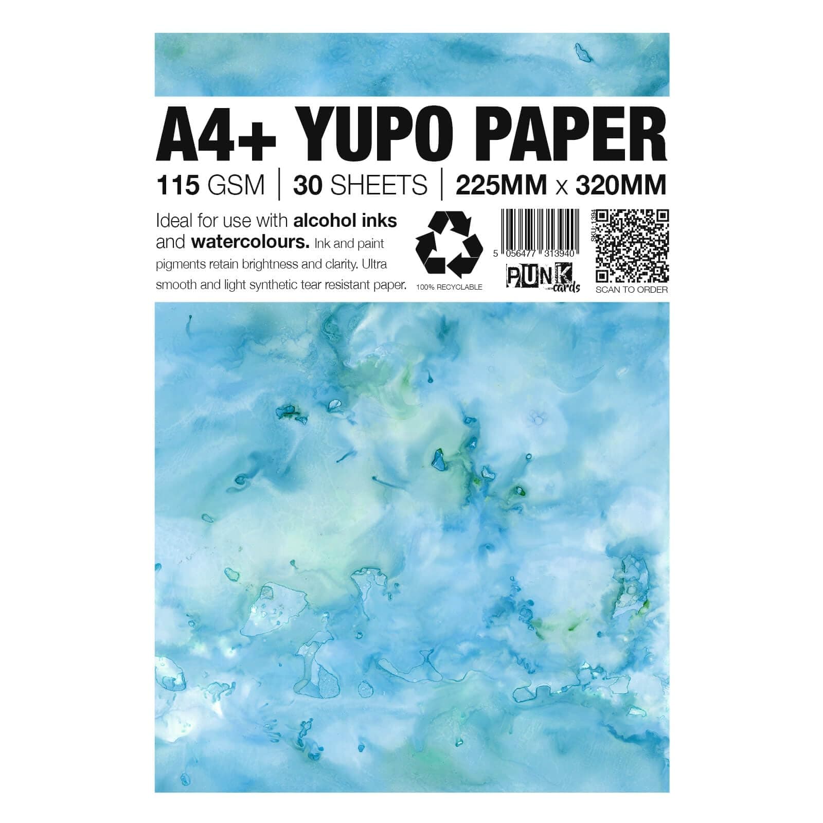 Yupo Paper - Alcohol Inks - Yupo Paper A4 - Alcohol Ink Art Paper - for Artists and Painters - 30 Sheets - 115gsm - A4+ - 225mm x 320mm